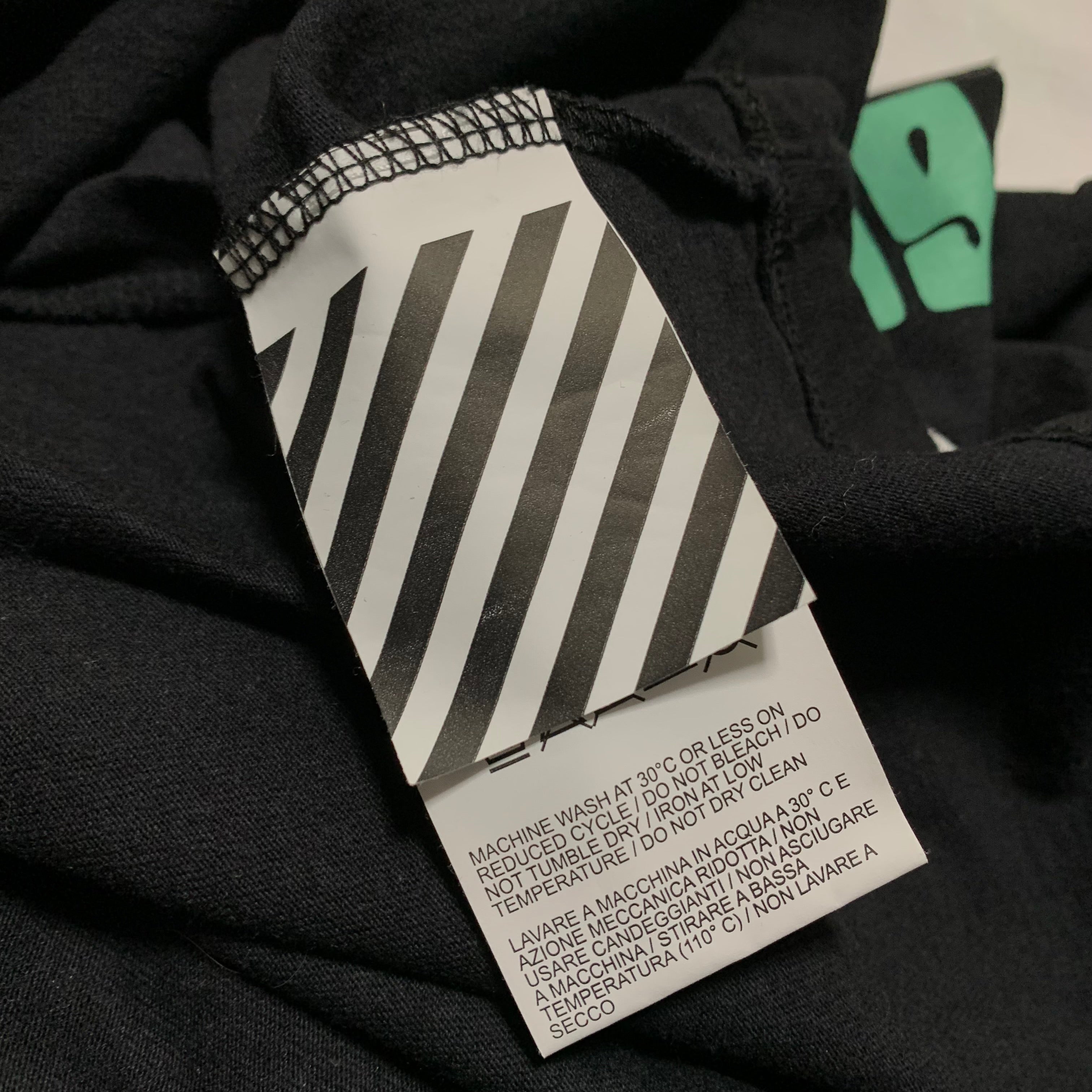 Off White XL Waterfall Arrows Black Tee Virgil Abloh