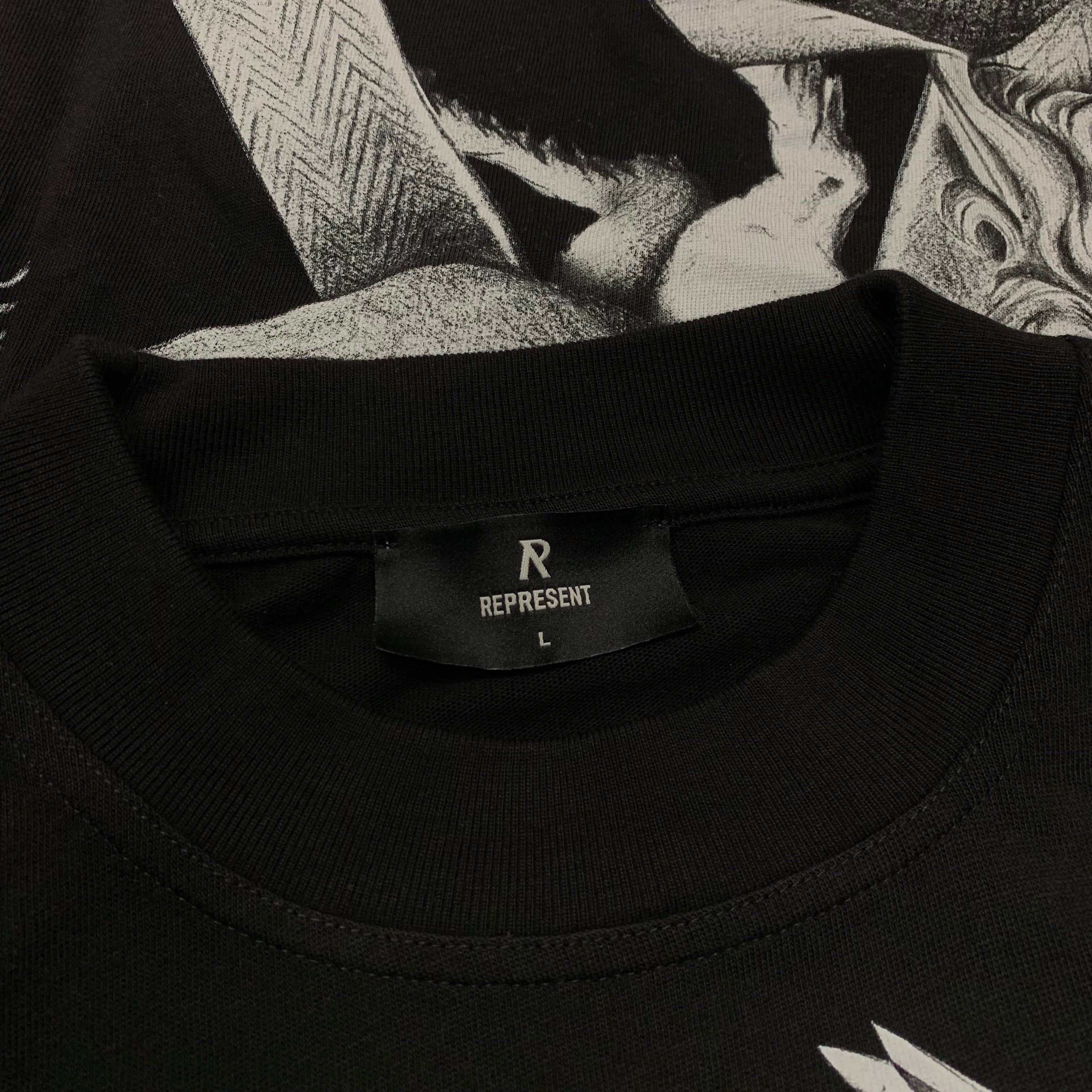 Represent Large Tee Elegance In Motion Jet Black T-Shirt