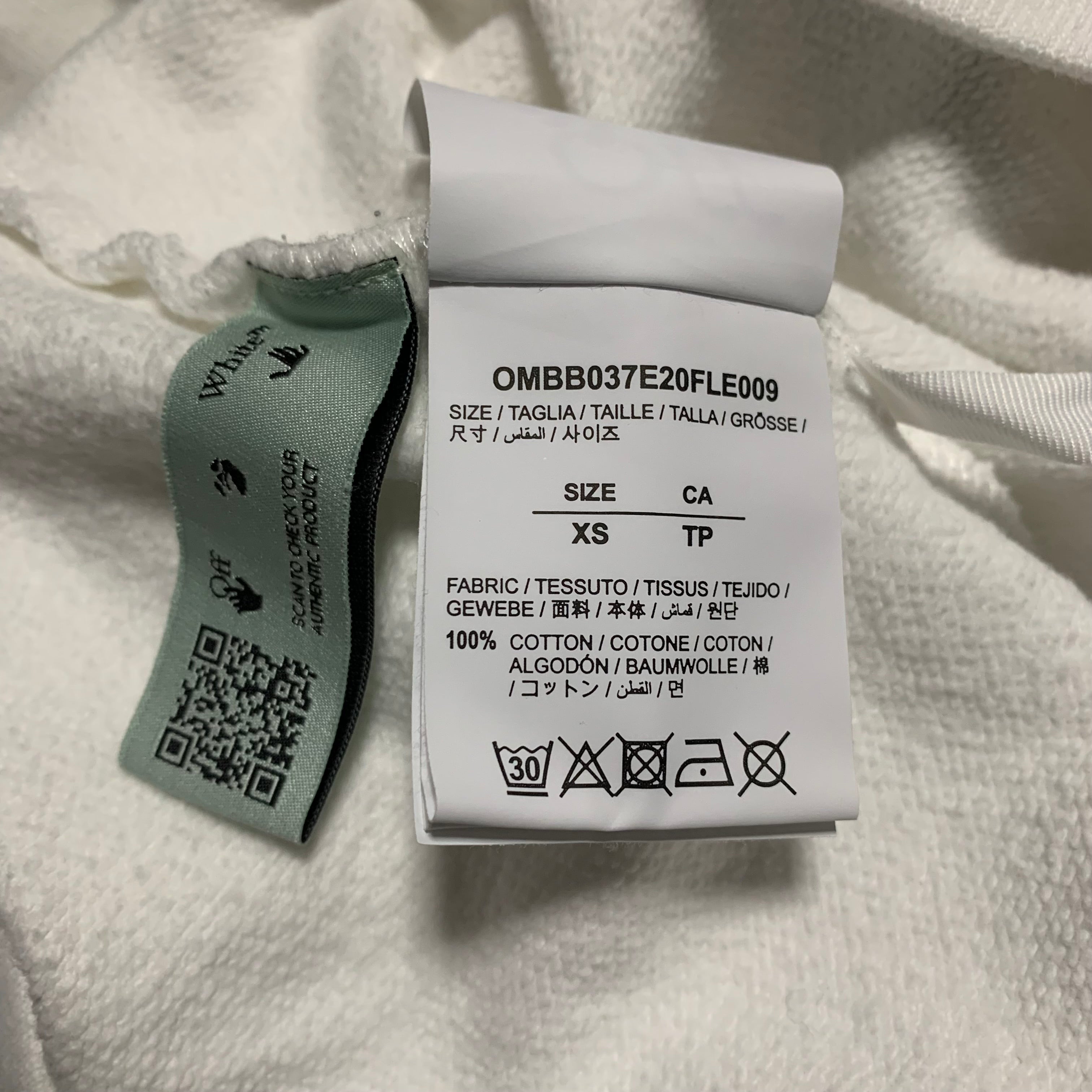 Off White XS Mona Lisa White Hoodie Virgil Abloh