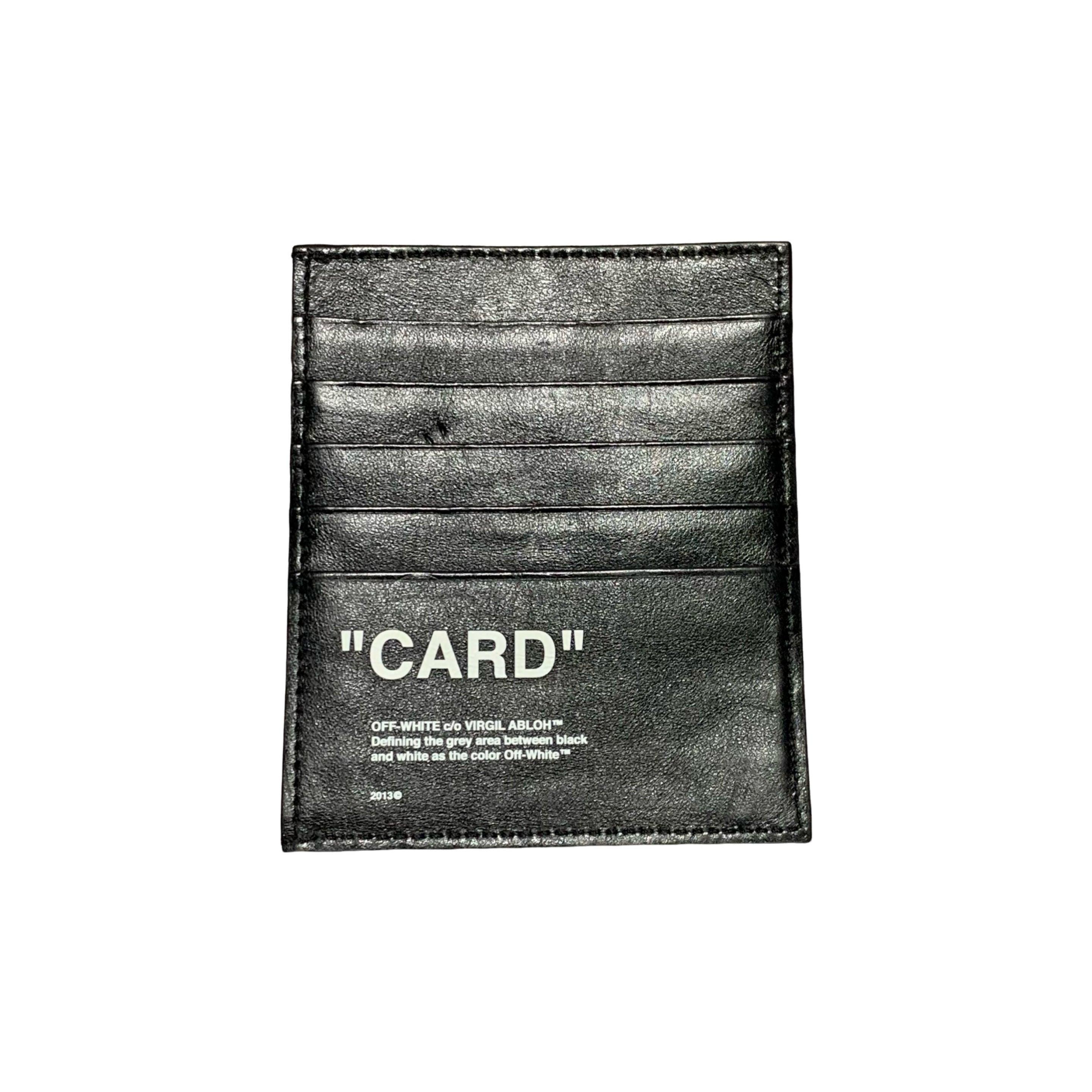 Off White Card Holder "Card" Black Leather Wallet Virgil Abloh