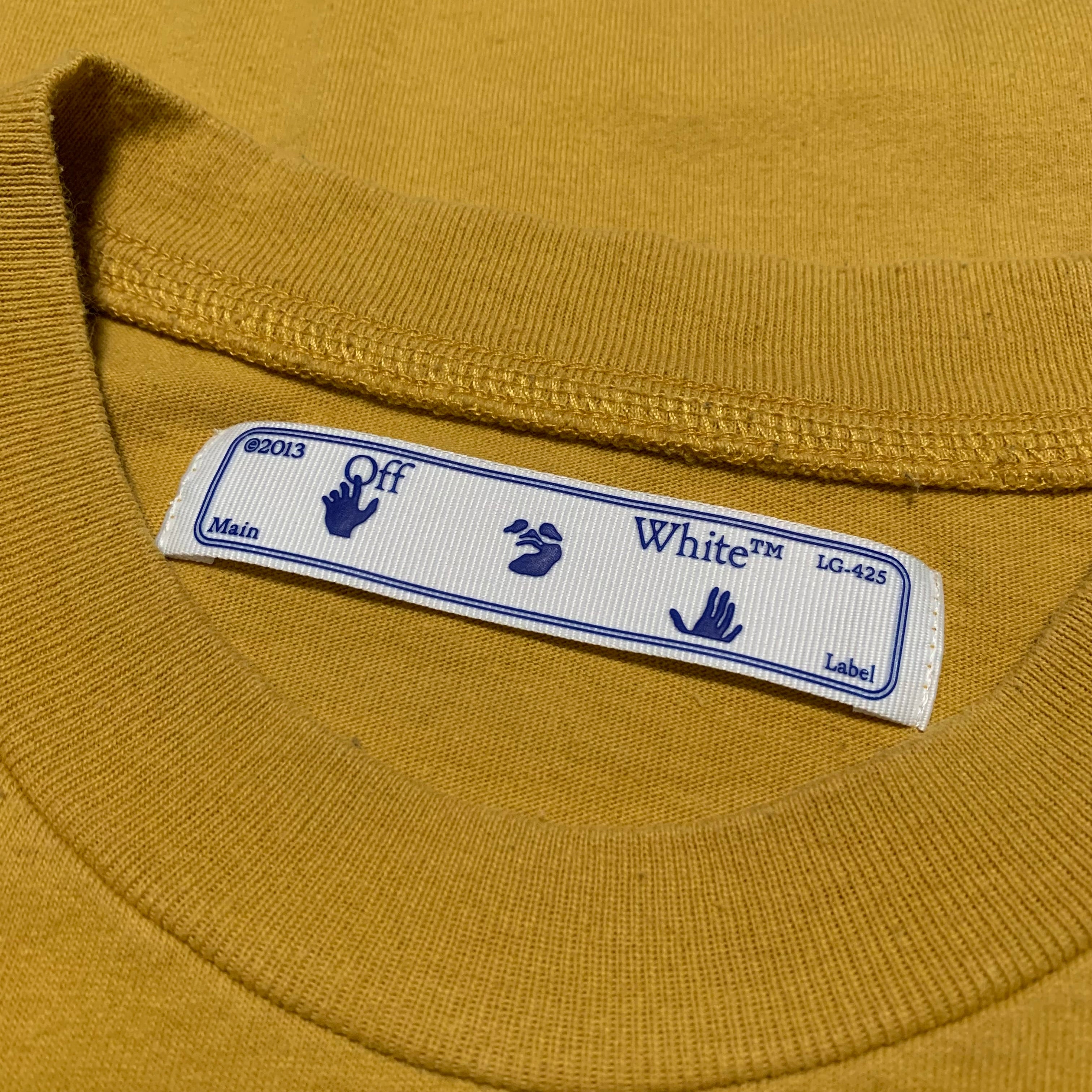 Off White Small Agreement Arrows Yellow Tee Virgil Abloh (OMAA027F20FAB013)