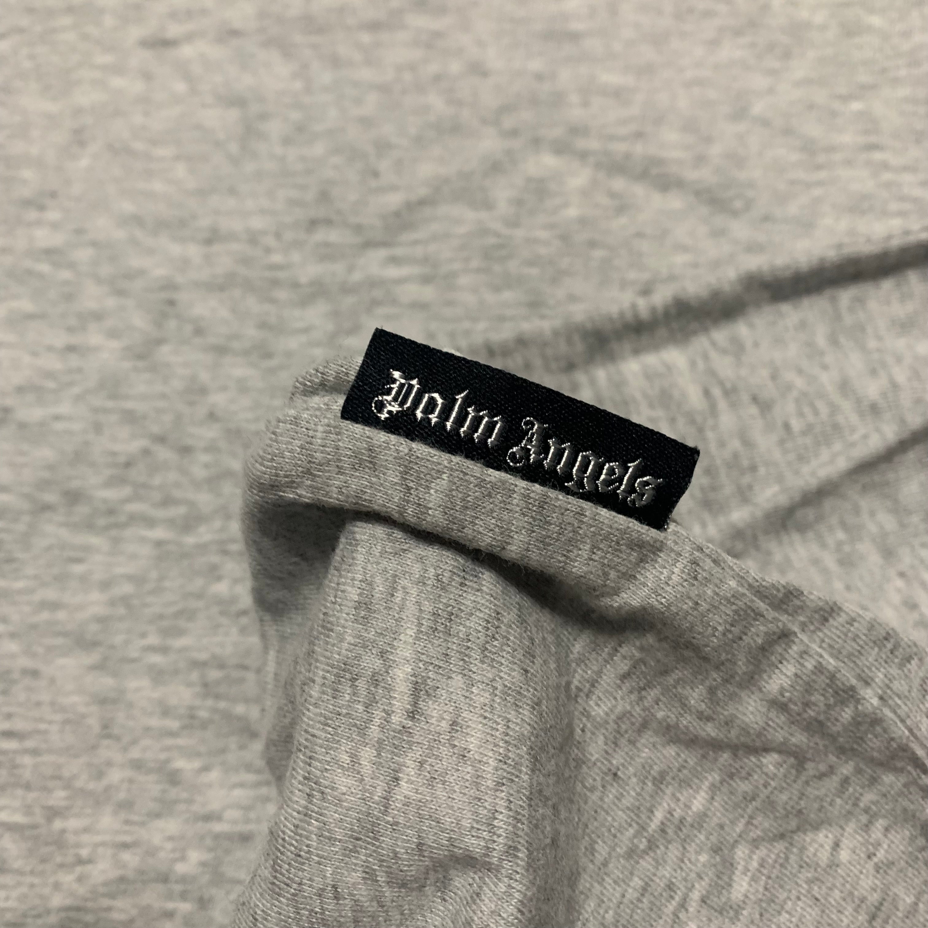 Palm Angels XS Paint Splatter Logo Grey Tee