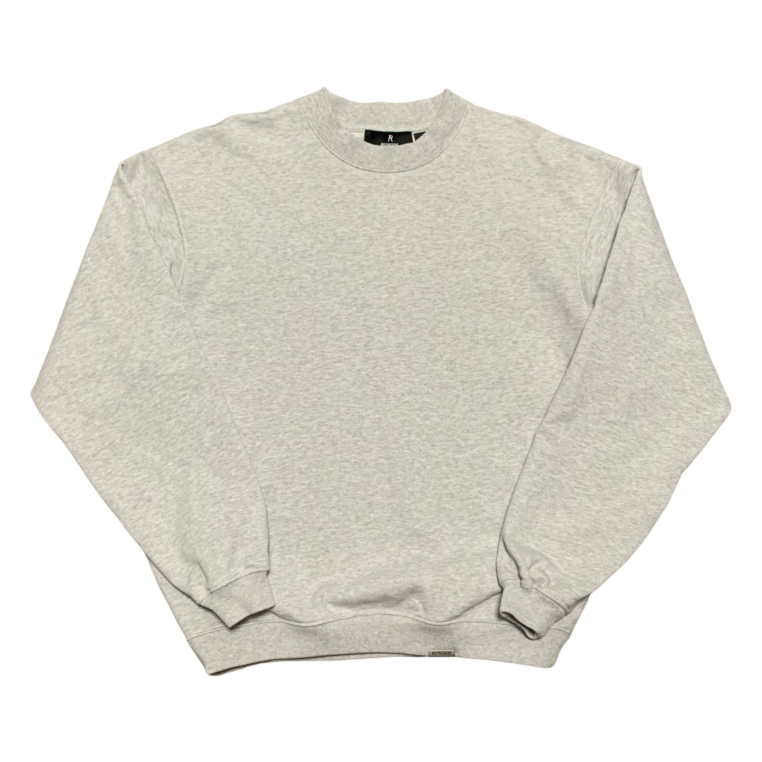 Represent Small Initial Ice Grey Marl Oversized Sweater Sweatshirt Crewneck