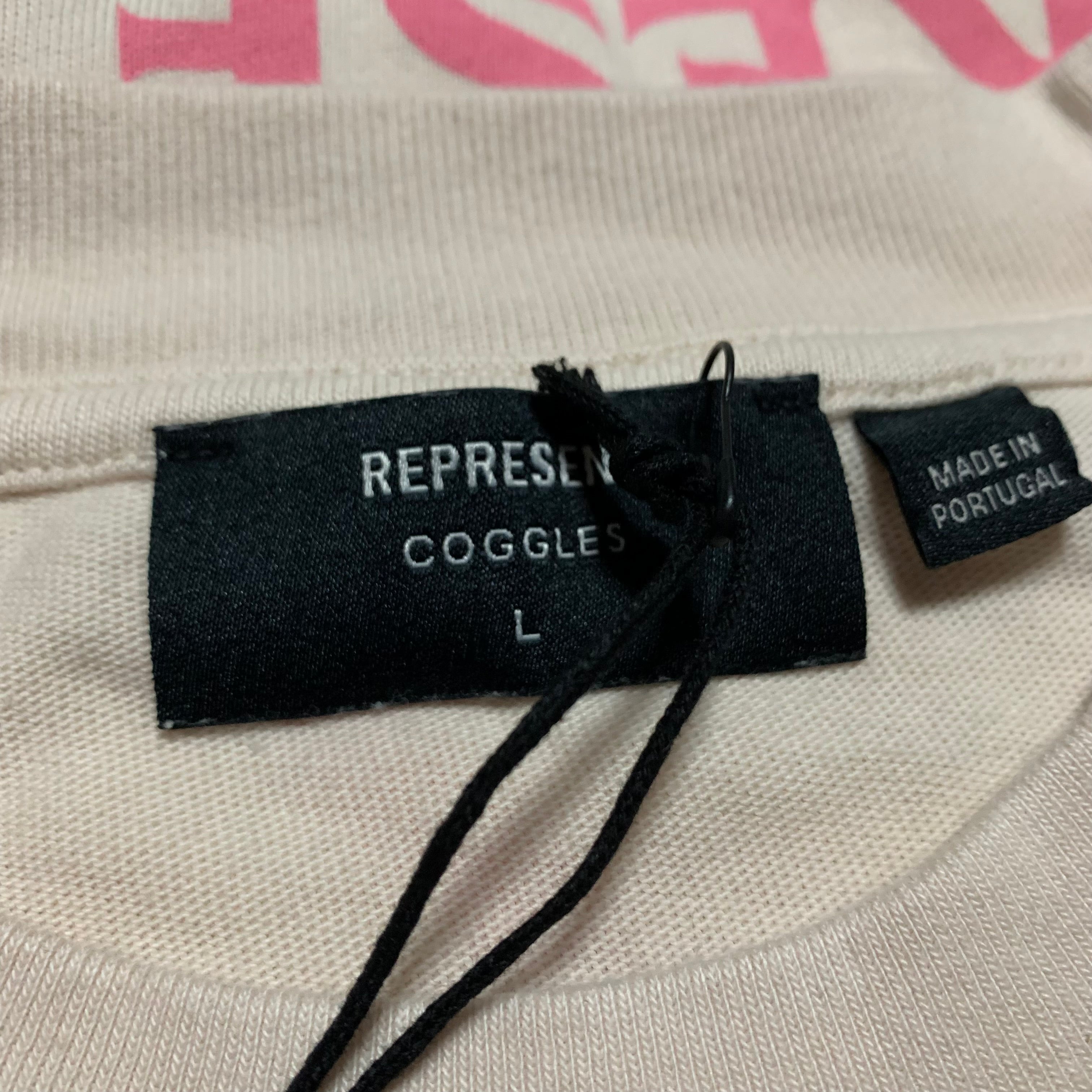 Represent Large Icarus Pink Pearl White Tee Coggles Limited Edition