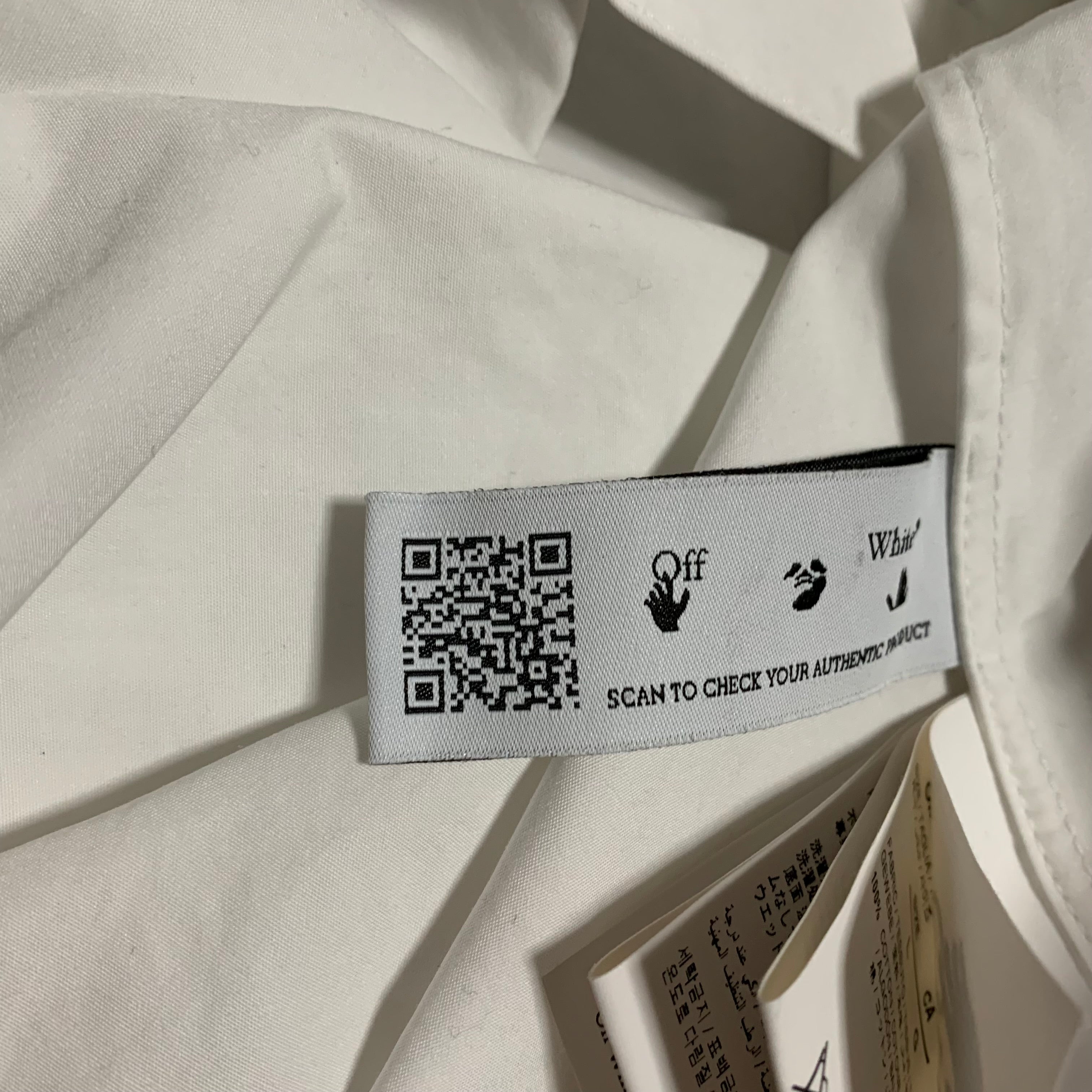 Off White Large Caravaggio Arrows Shirt White Button Short Sleeve Virgil Abloh