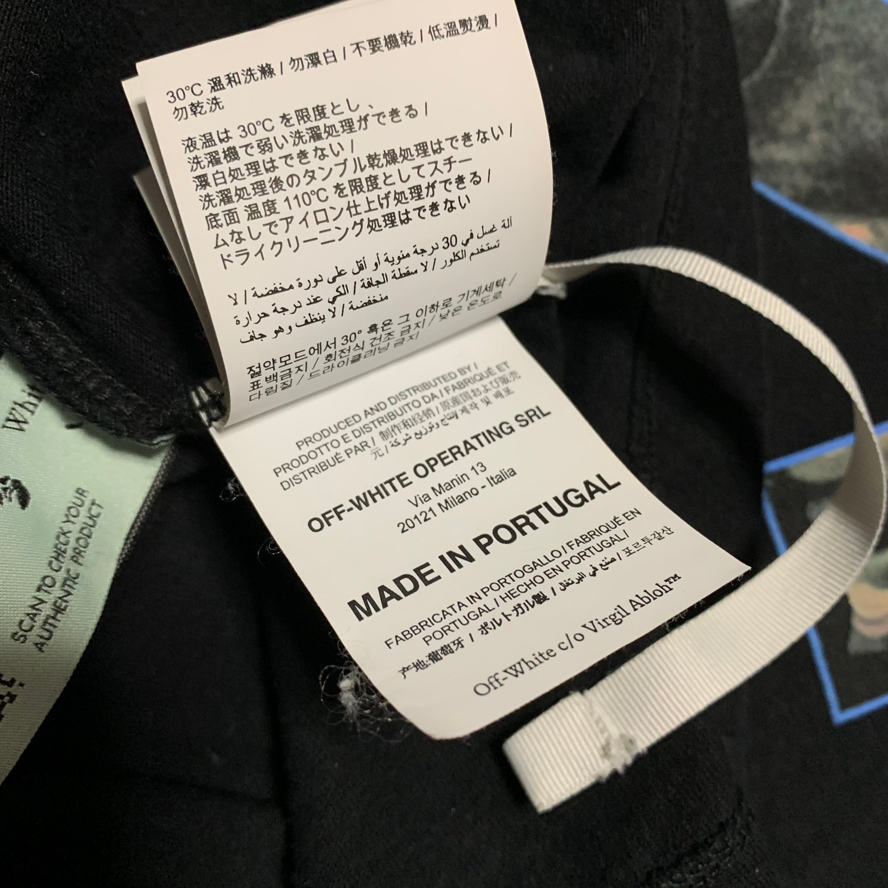 Off White Medium Caravaggio Graphic Arrows Black Tee Virgil Abloh