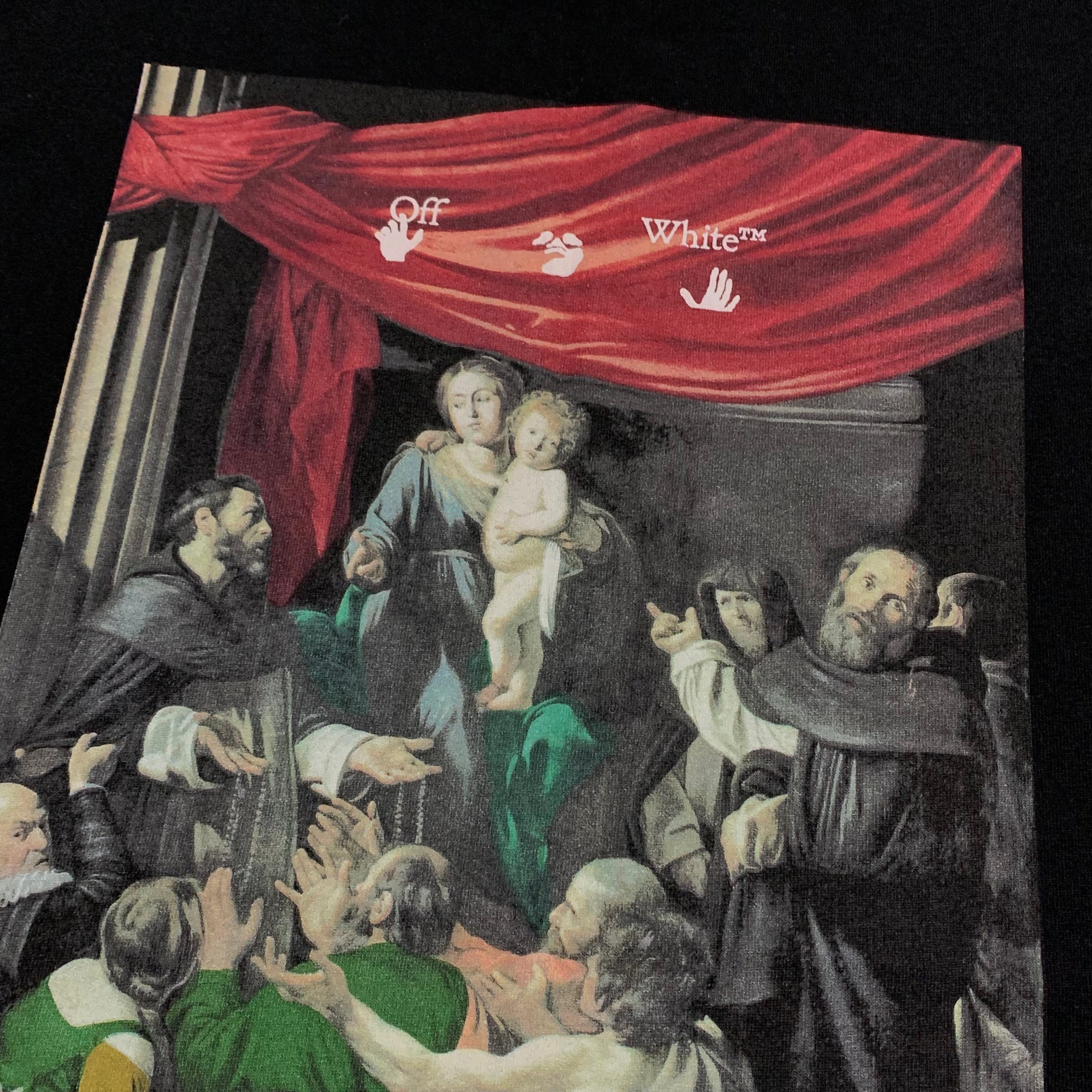 Off White Medium Caravaggio Graphic Arrows Black Tee Virgil Abloh