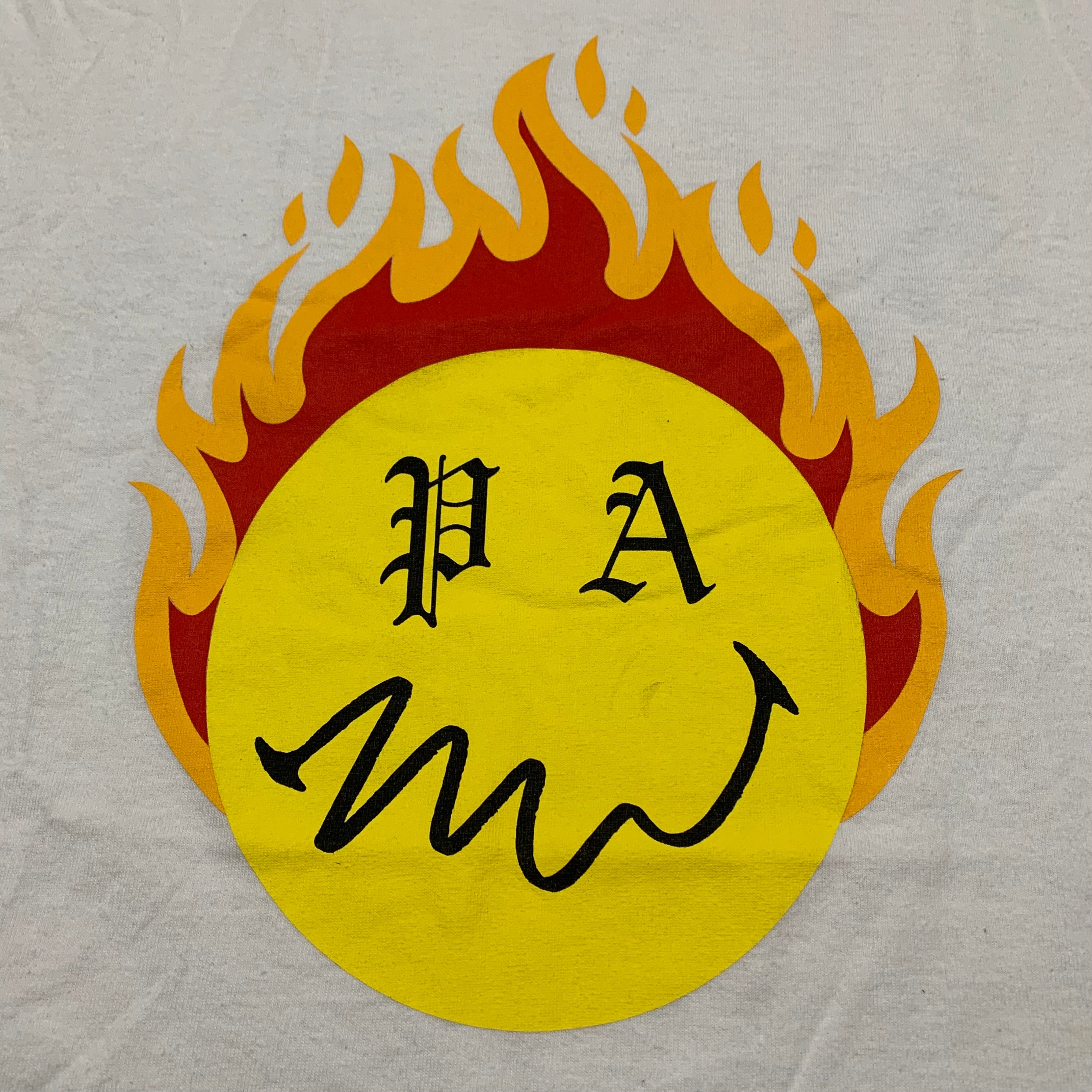 Palm Angels XS Burning Head White Tee 2021