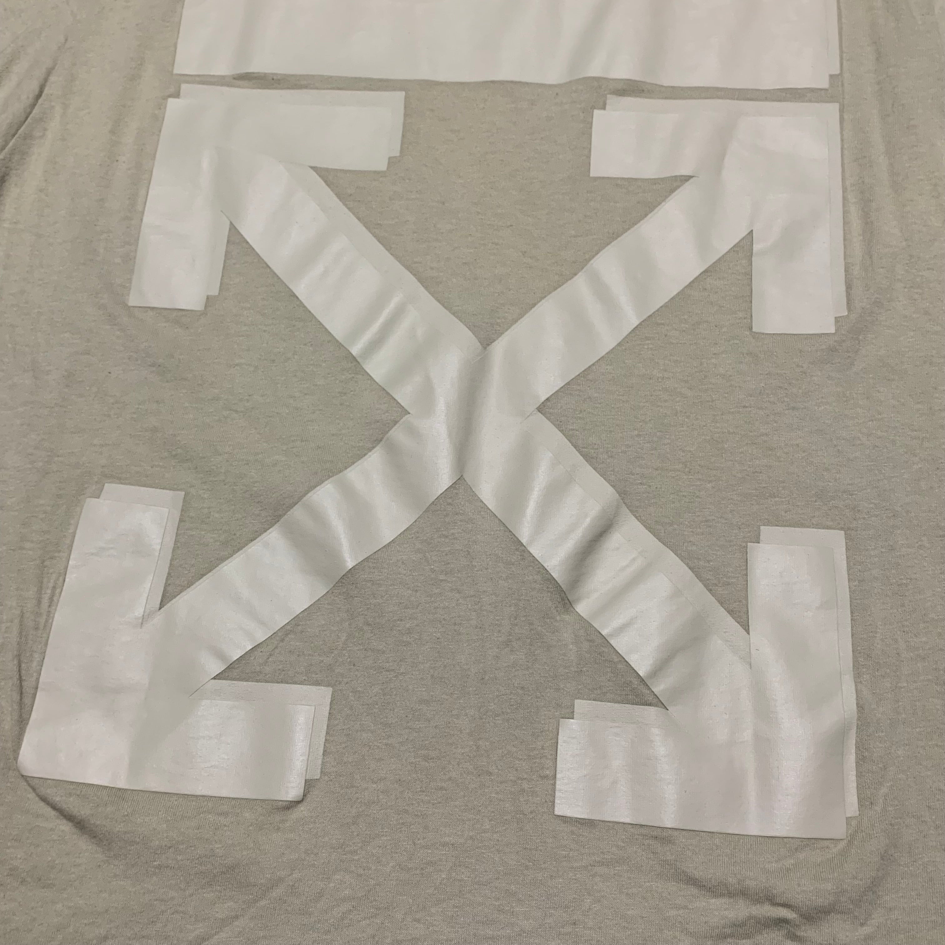 Off White Large Arrows Tab Beige Khaki Tee Virgil Abloh