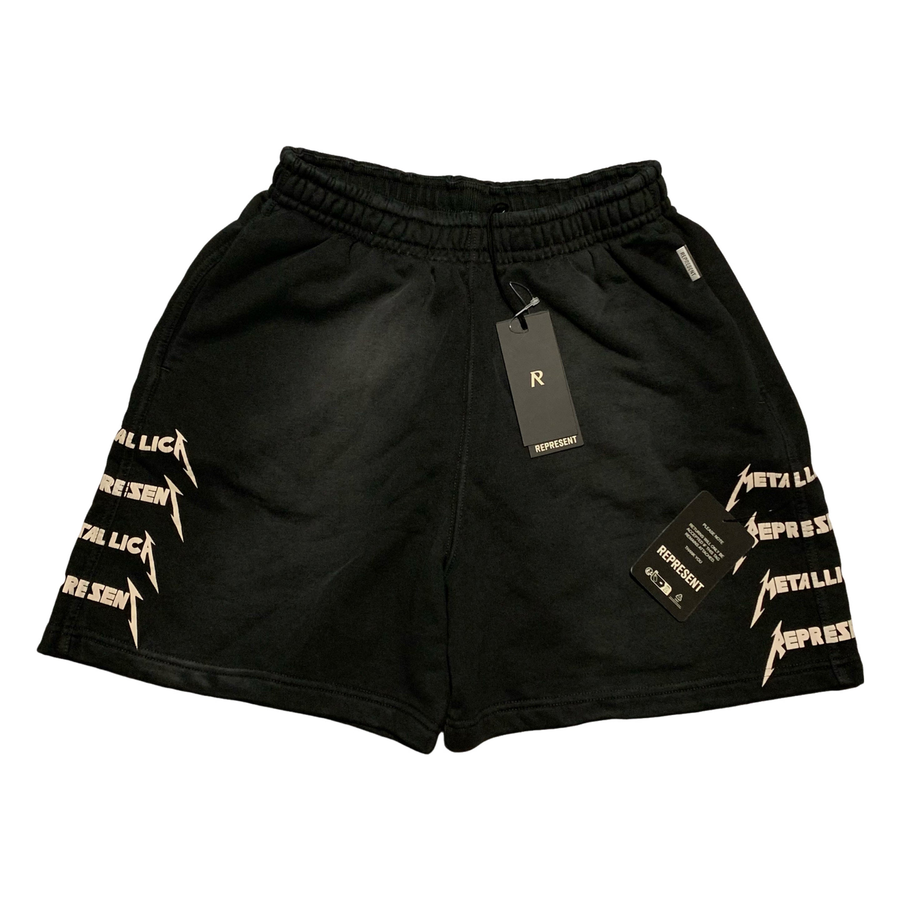 Represent Small Shorts Metallica Local Crew Stained Black Shorts