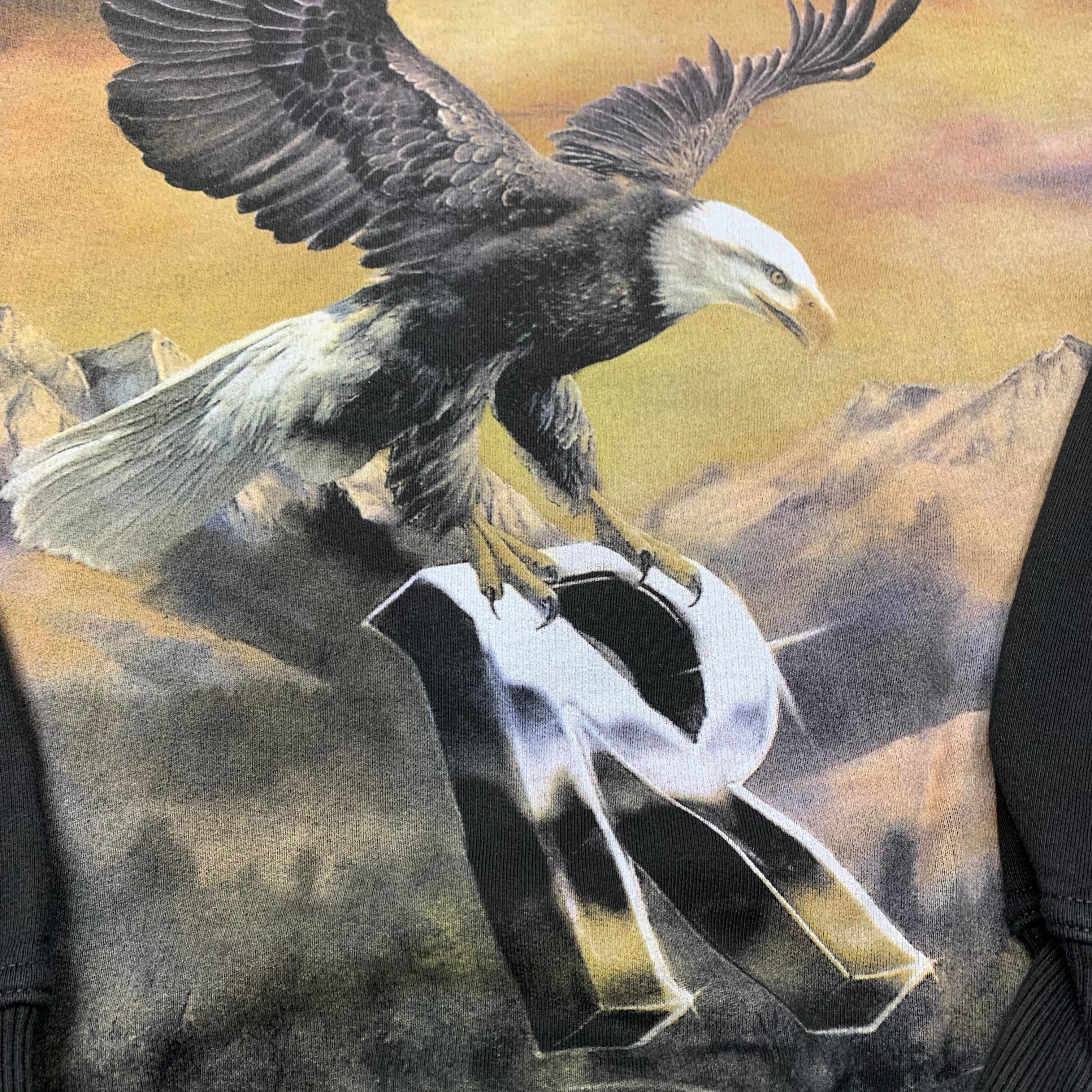 Represent Small Hoodie Chrome Flight Hoodie Stained Black Hoodie (RRP £180)