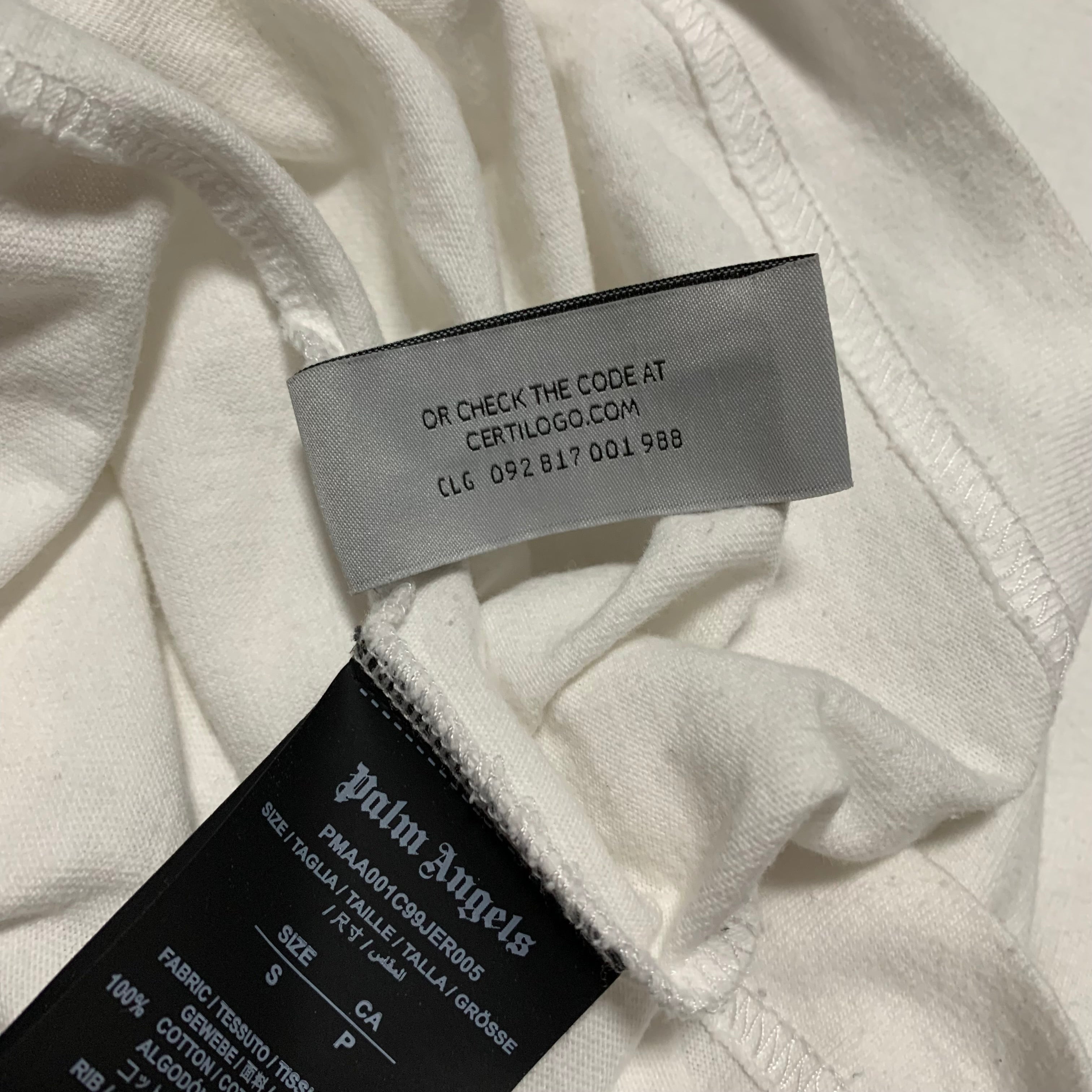 Palm Angels Small Paris Sprayed White Tee