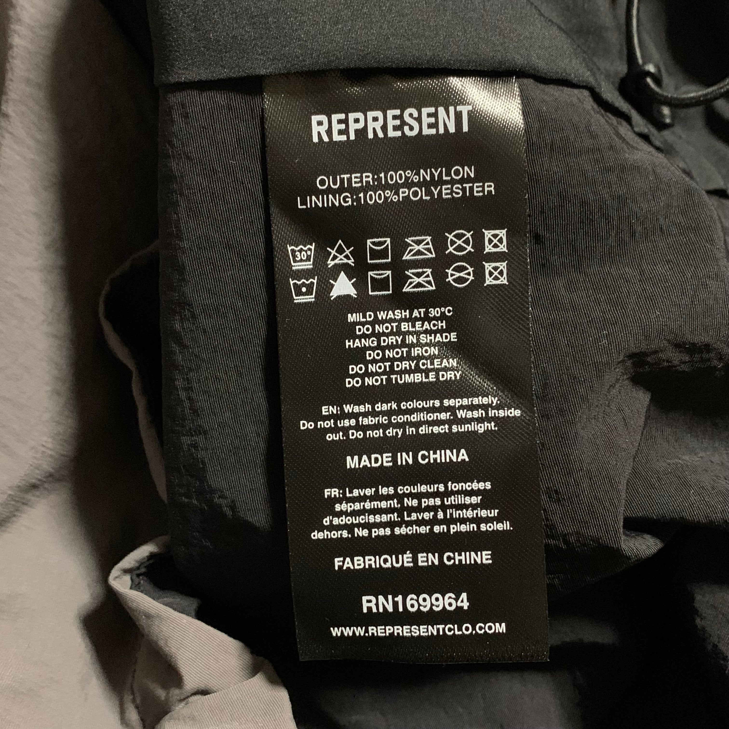 Represent Small Jacket Nylon Black Grey Jacket