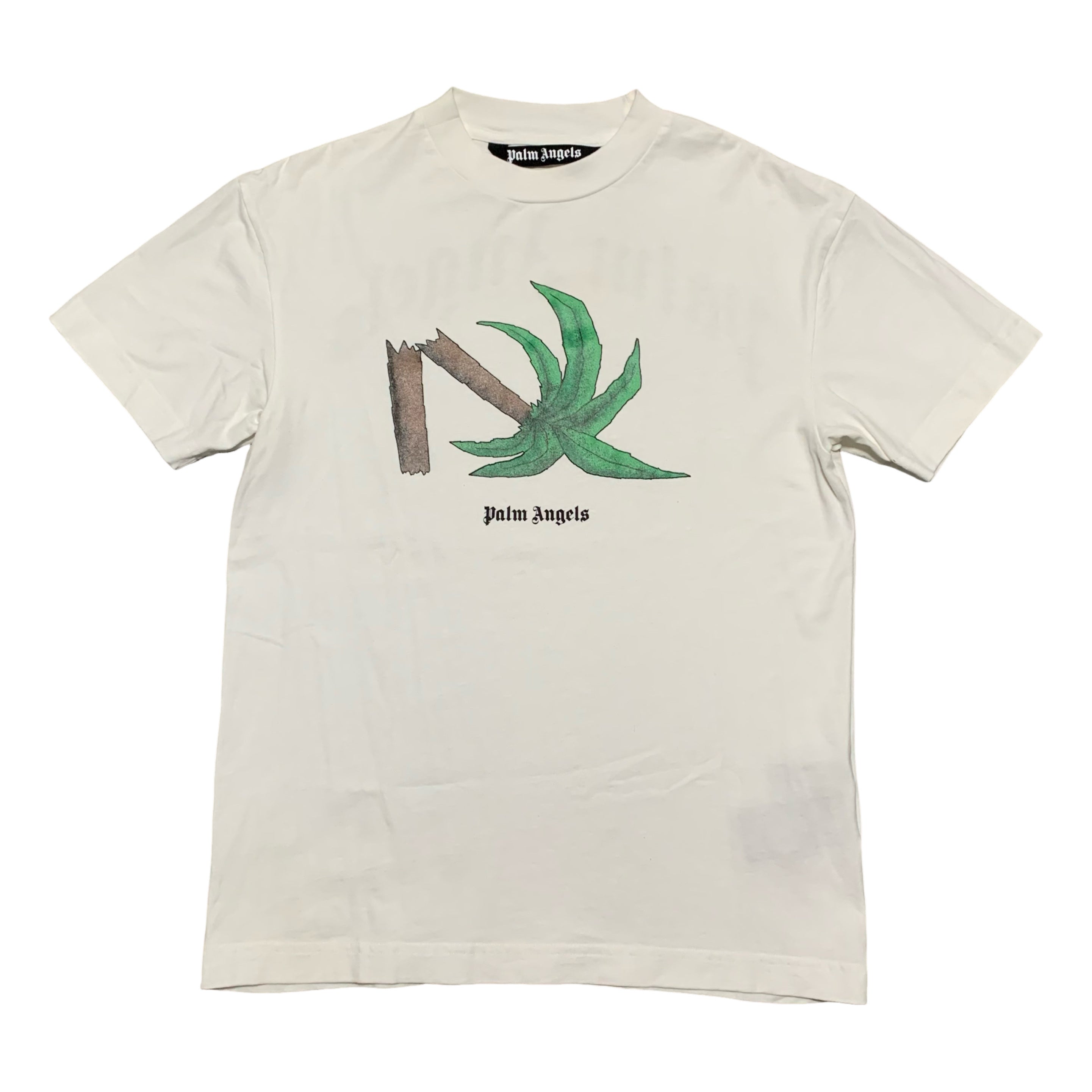 Palm Angels Small Broken Palm Tree White Tee