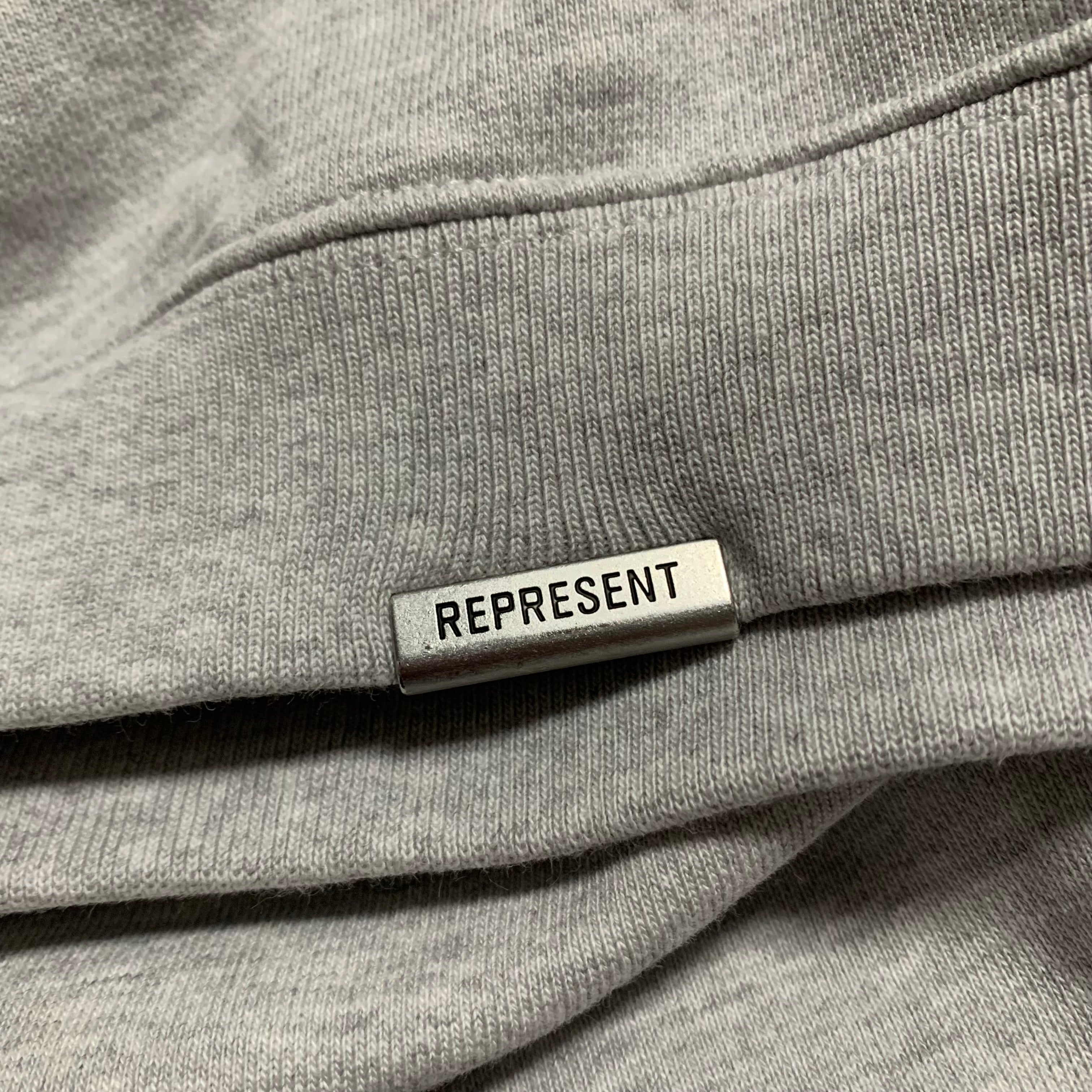 Represent Small Initial Ice Grey Marl Oversized Sweater Sweatshirt Crewneck