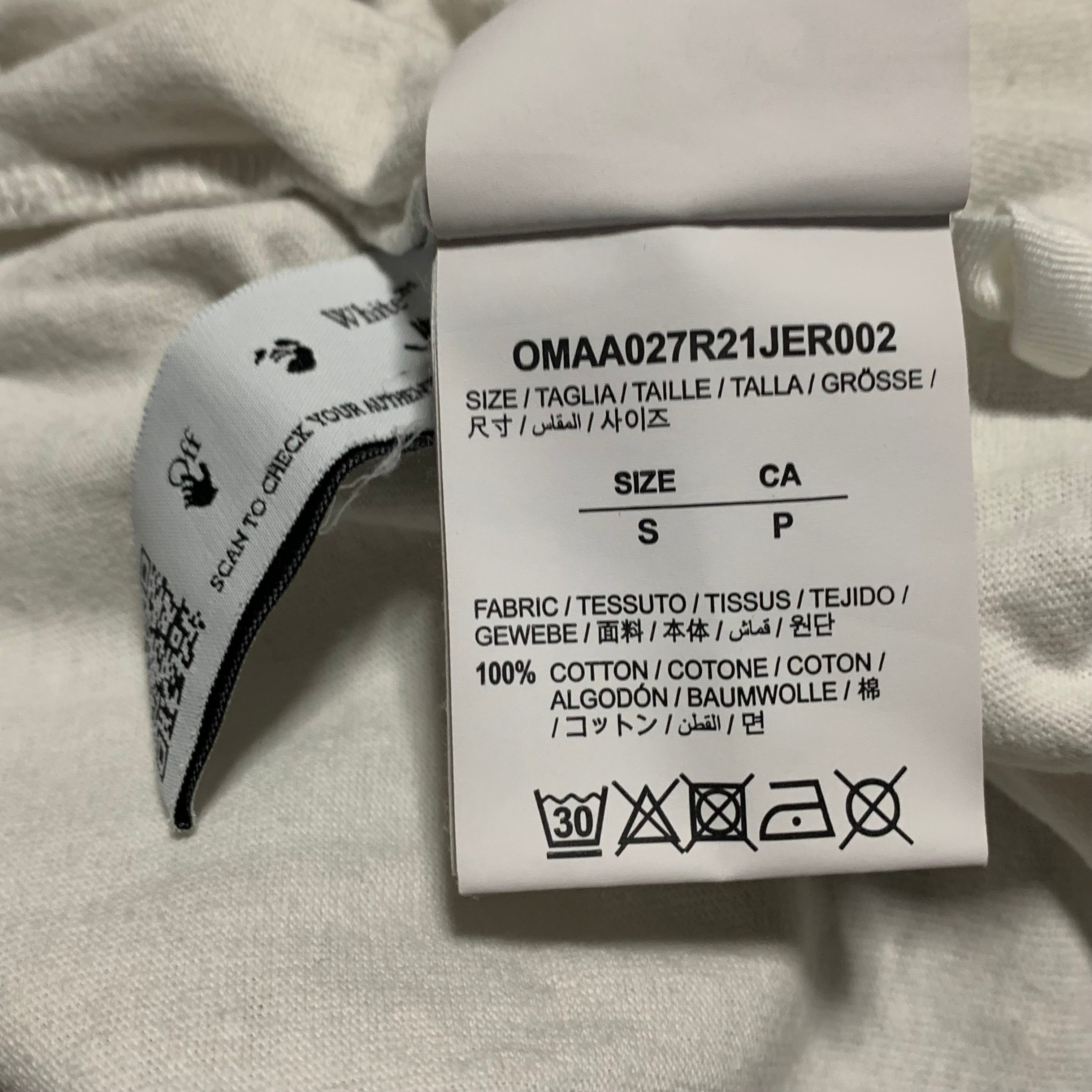 Off White Small Mona Lisa Arrows White Tee Virgil Abloh
