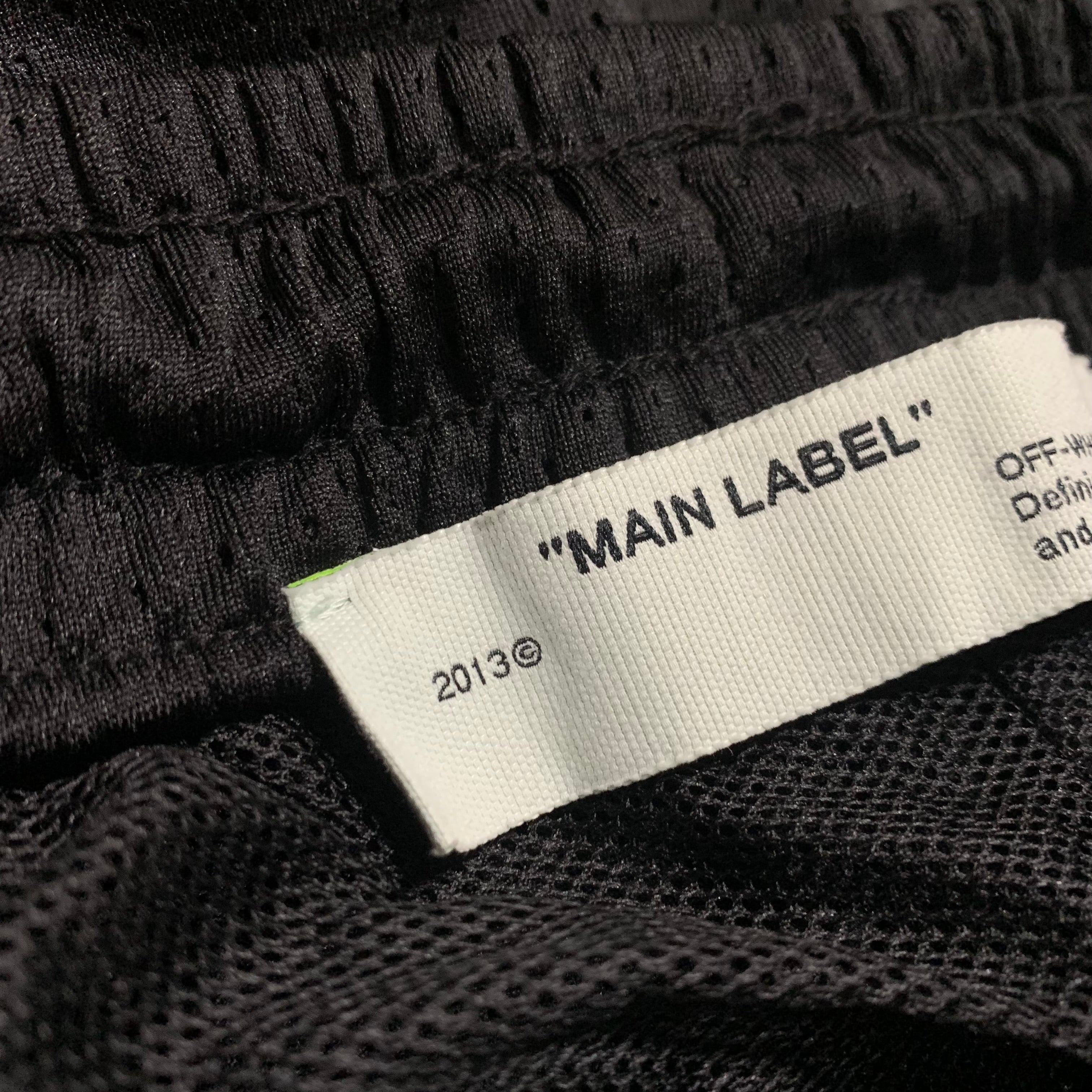Off White Small Shorts Wavy Line Mesh Black Shorts Bottoms Virgil Abloh