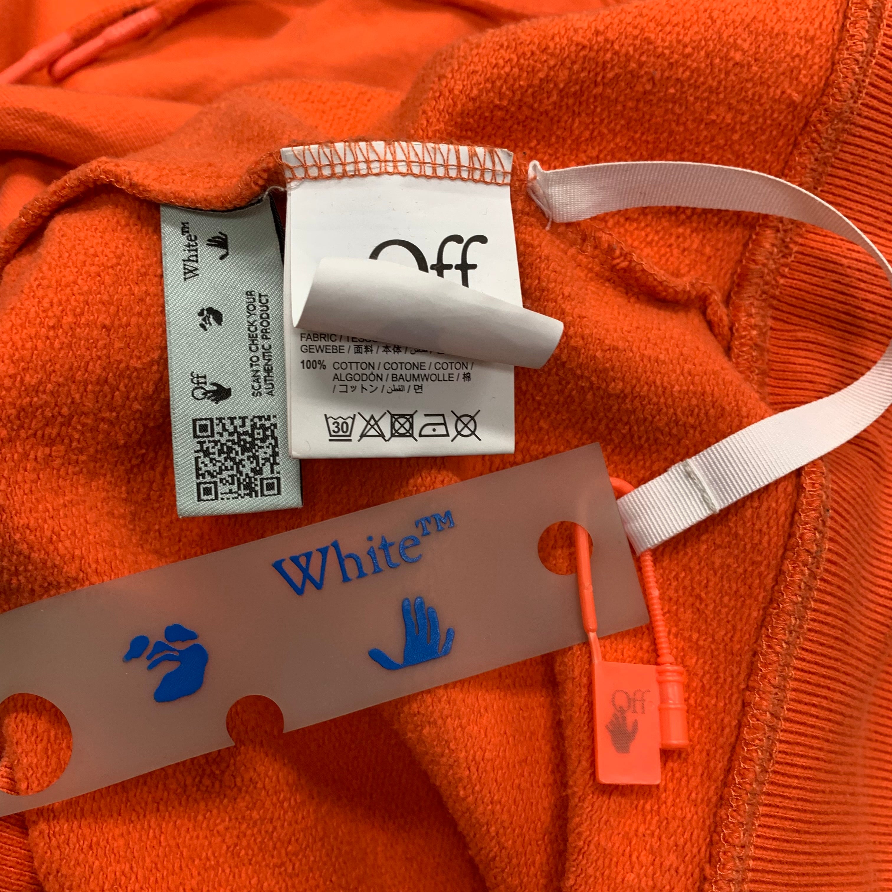 Off White Medium Hoodie Stencil Arrows Orange Hoodie Virgil Abloh