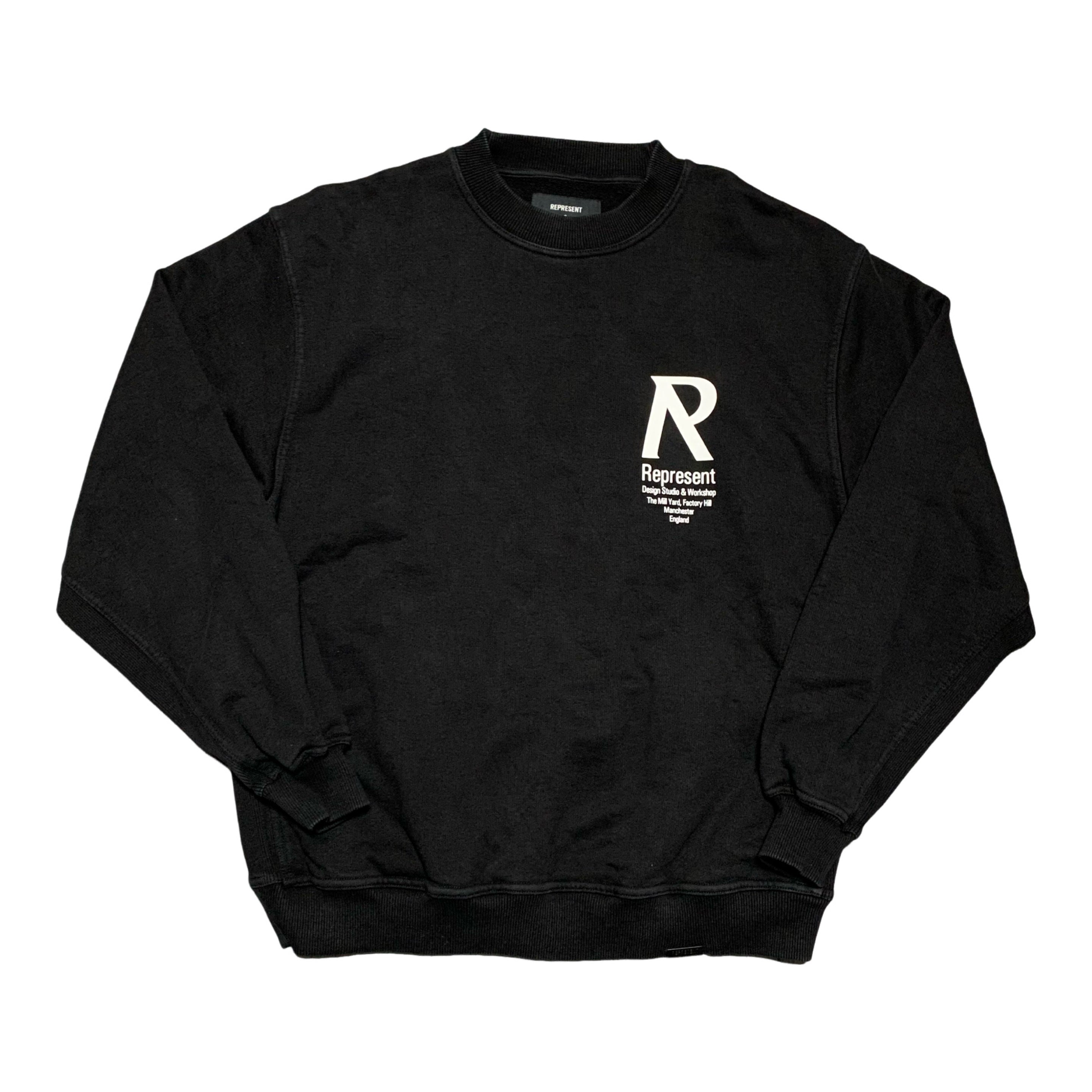Represent Small Design Studio & Workshop Jet Black Sweater Sweatshirt Crewneck