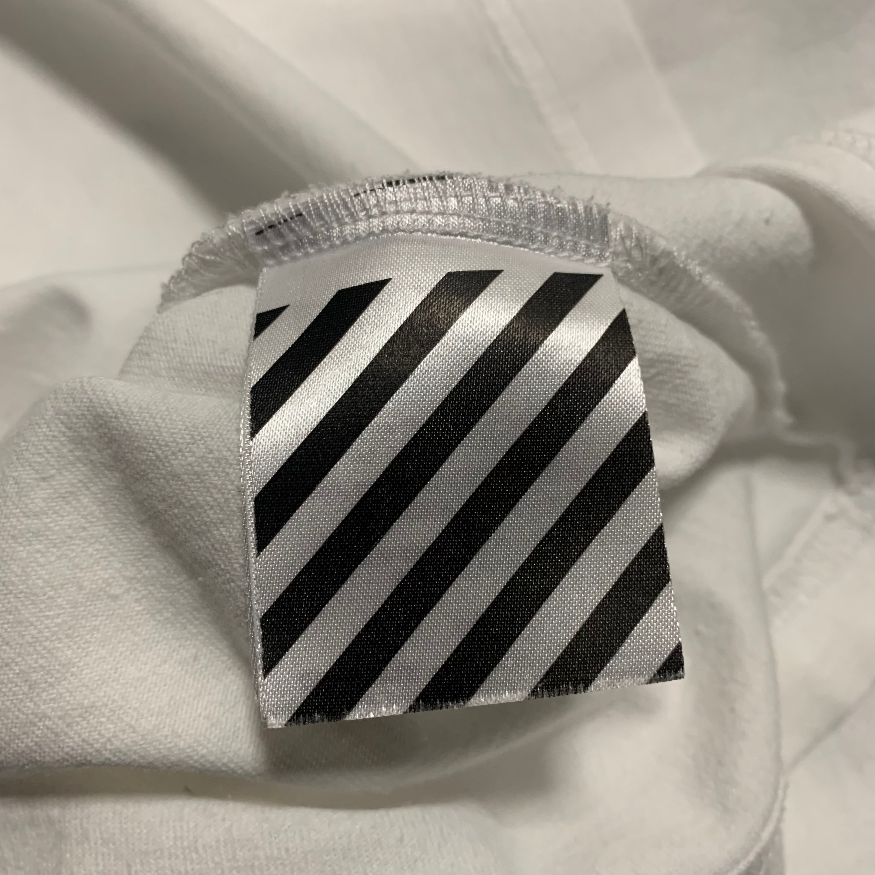 Off White XS Silver White Tee Virgil Abloh