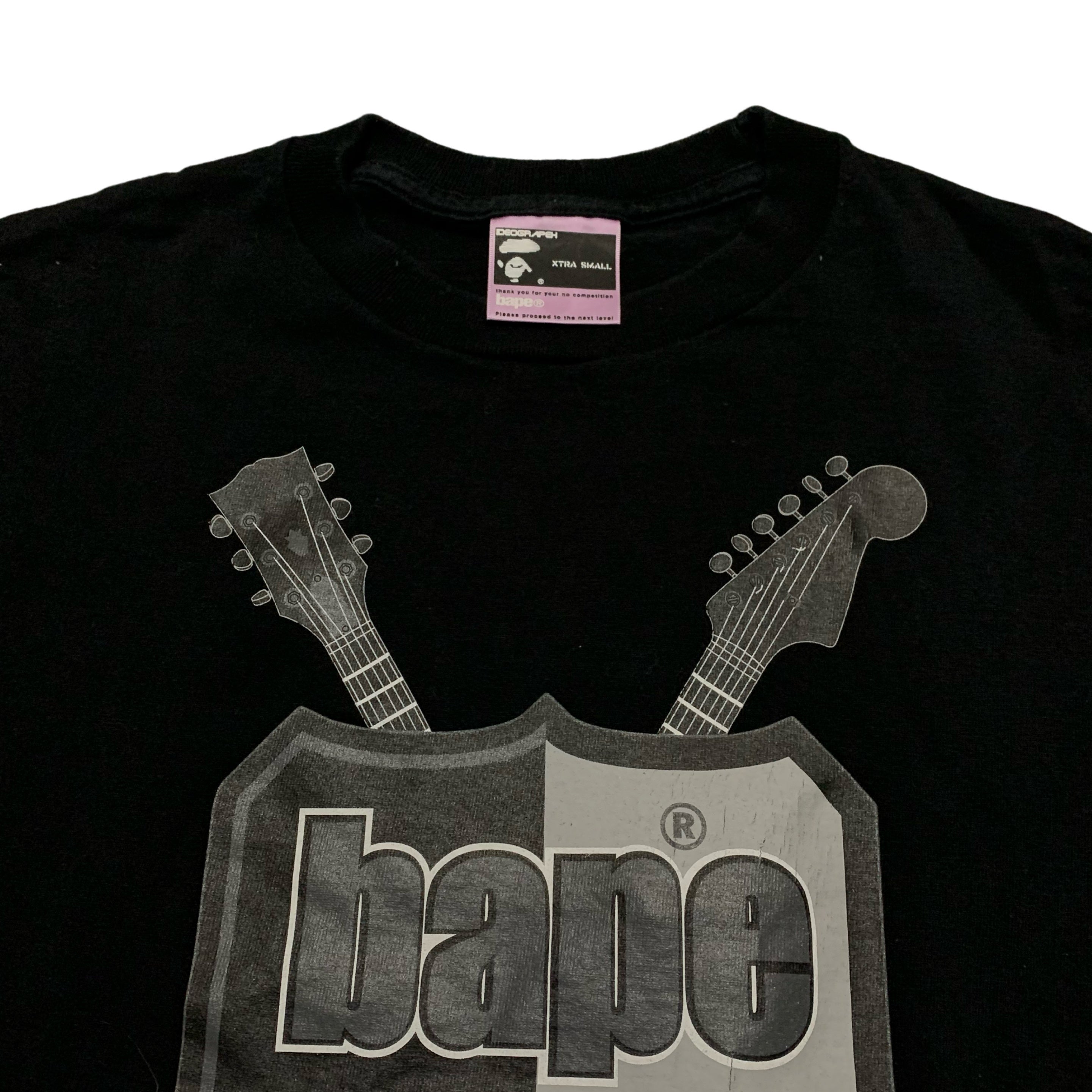 Bape XS Brit Stone Rouges Music Indie Rock Graphic Black Tee A Bathing Ape Vintage 1999