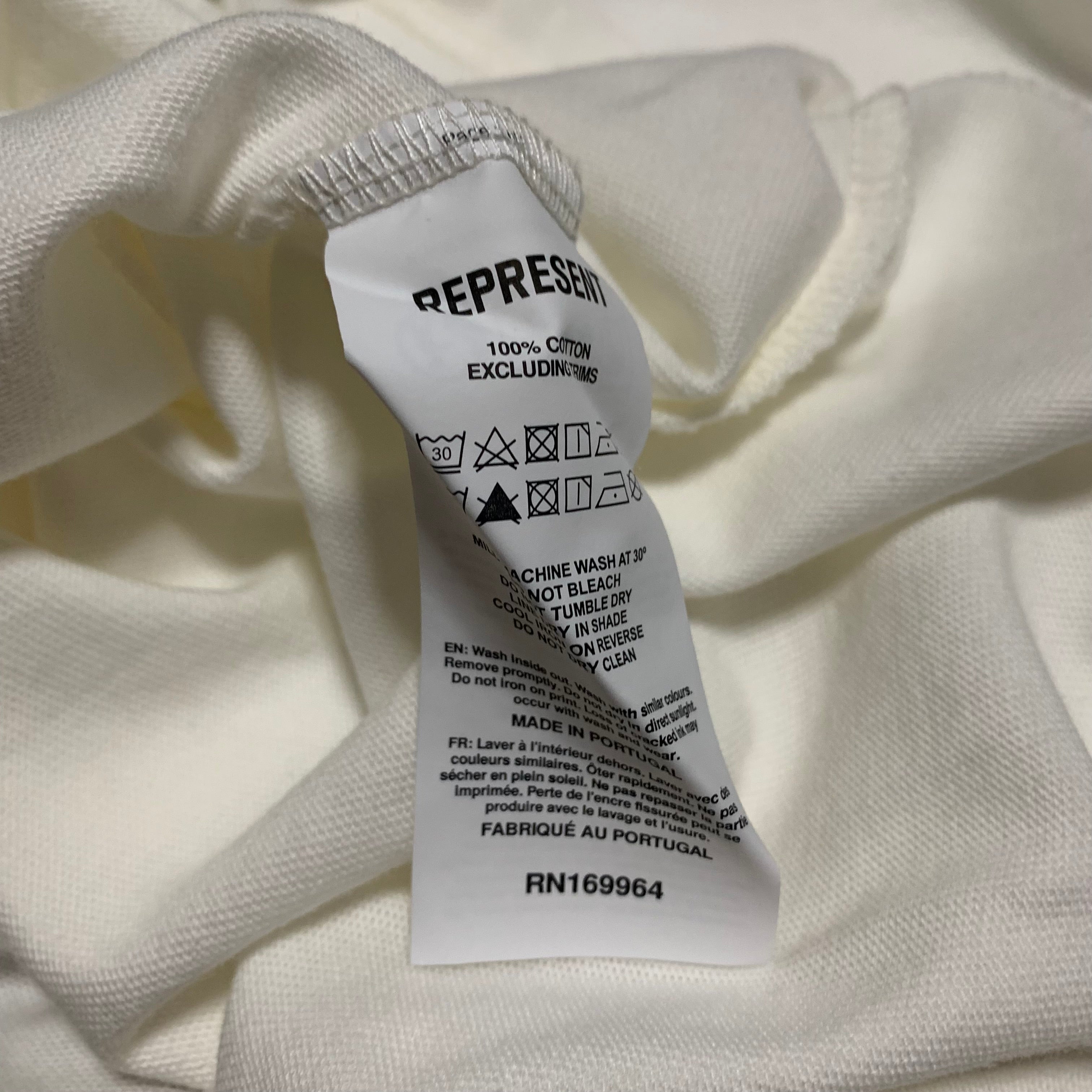 Represent Medium Double Distilled Flat White Tee