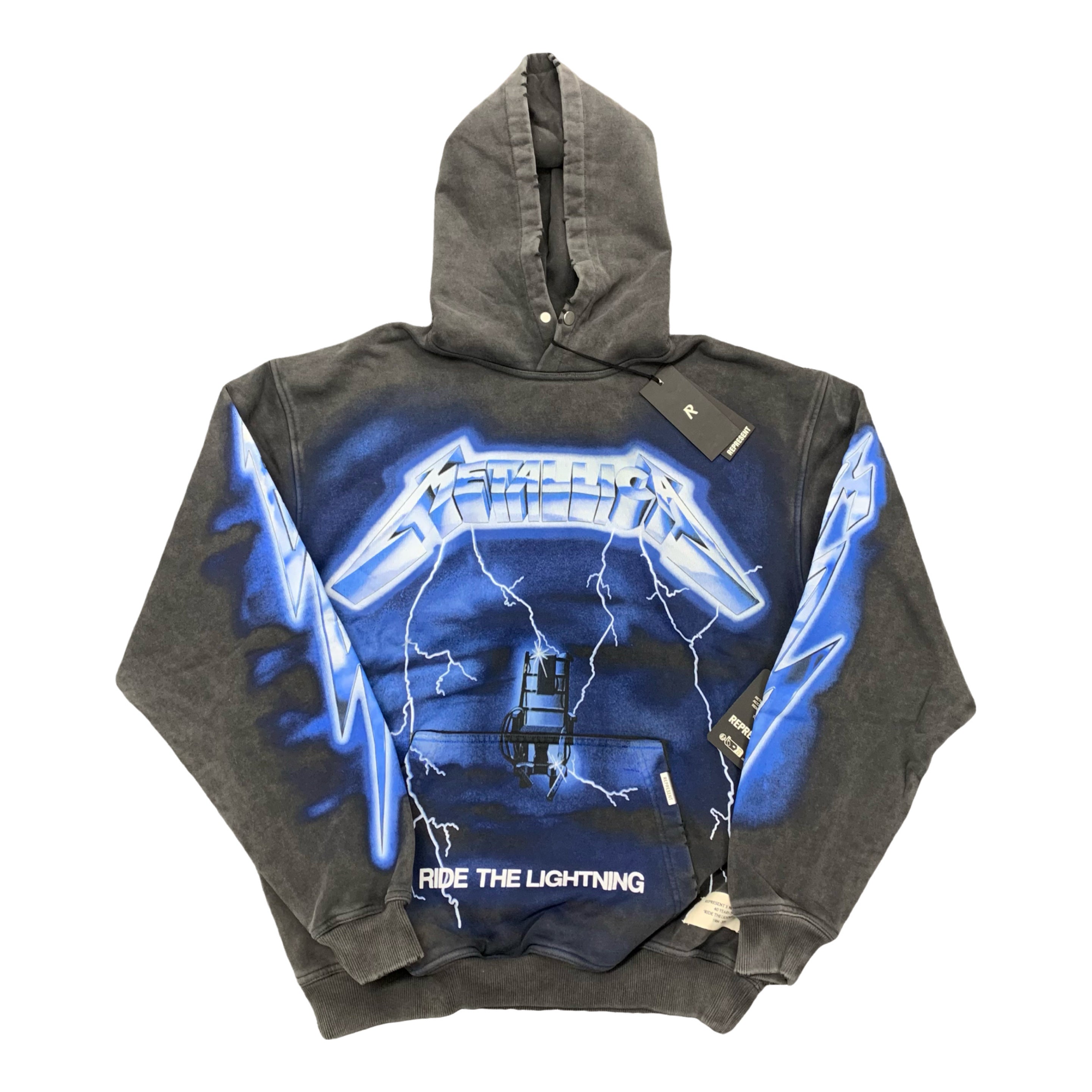 Represent Small Hoodie Metallica Ride The Lighting Vintage Grey Hoodie