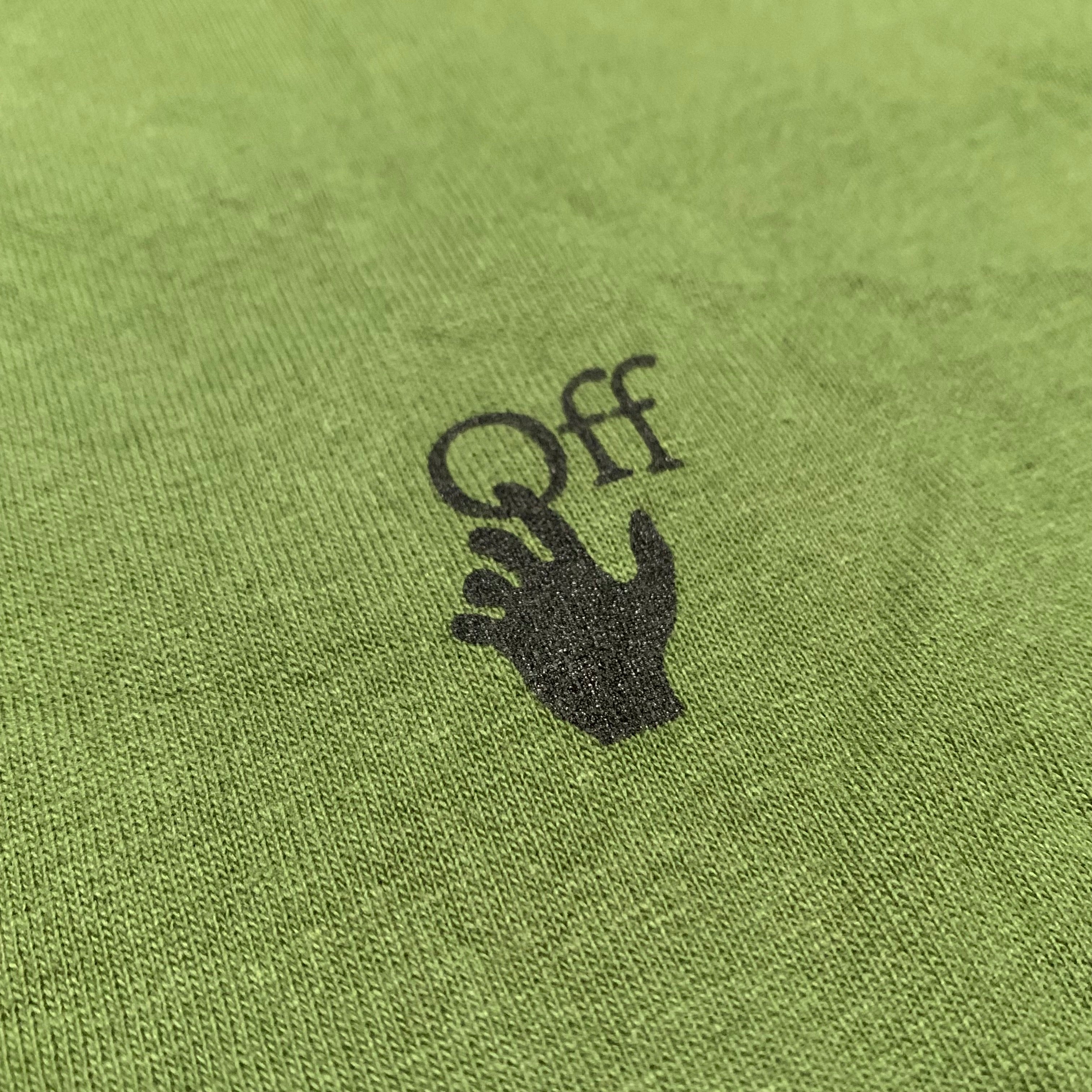 Off White Medium Arrows Graphic Khaki Green Tee Virgil Abloh