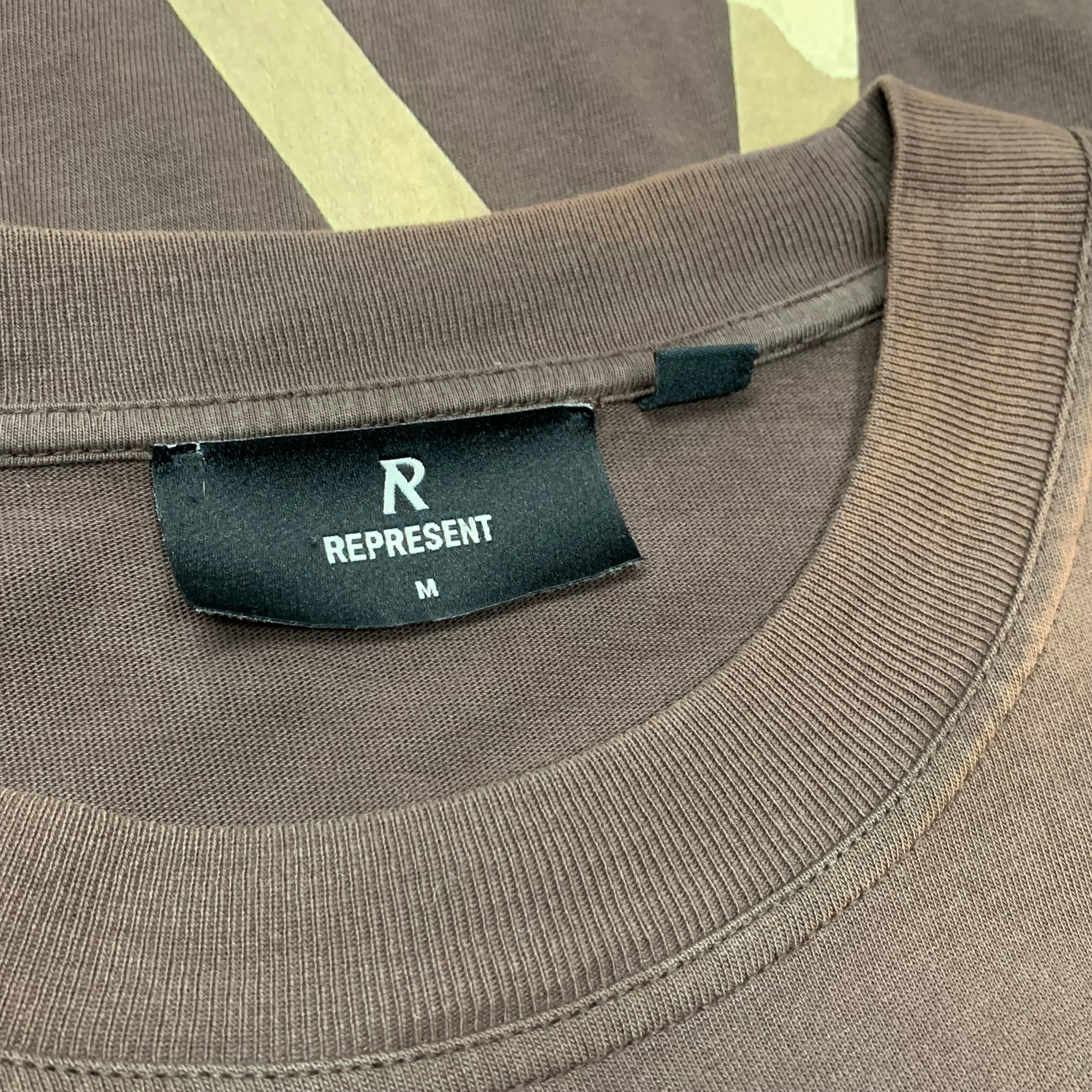 Represent Medium Tee Masking Tape Initial Cedar Brown T-Shirt
