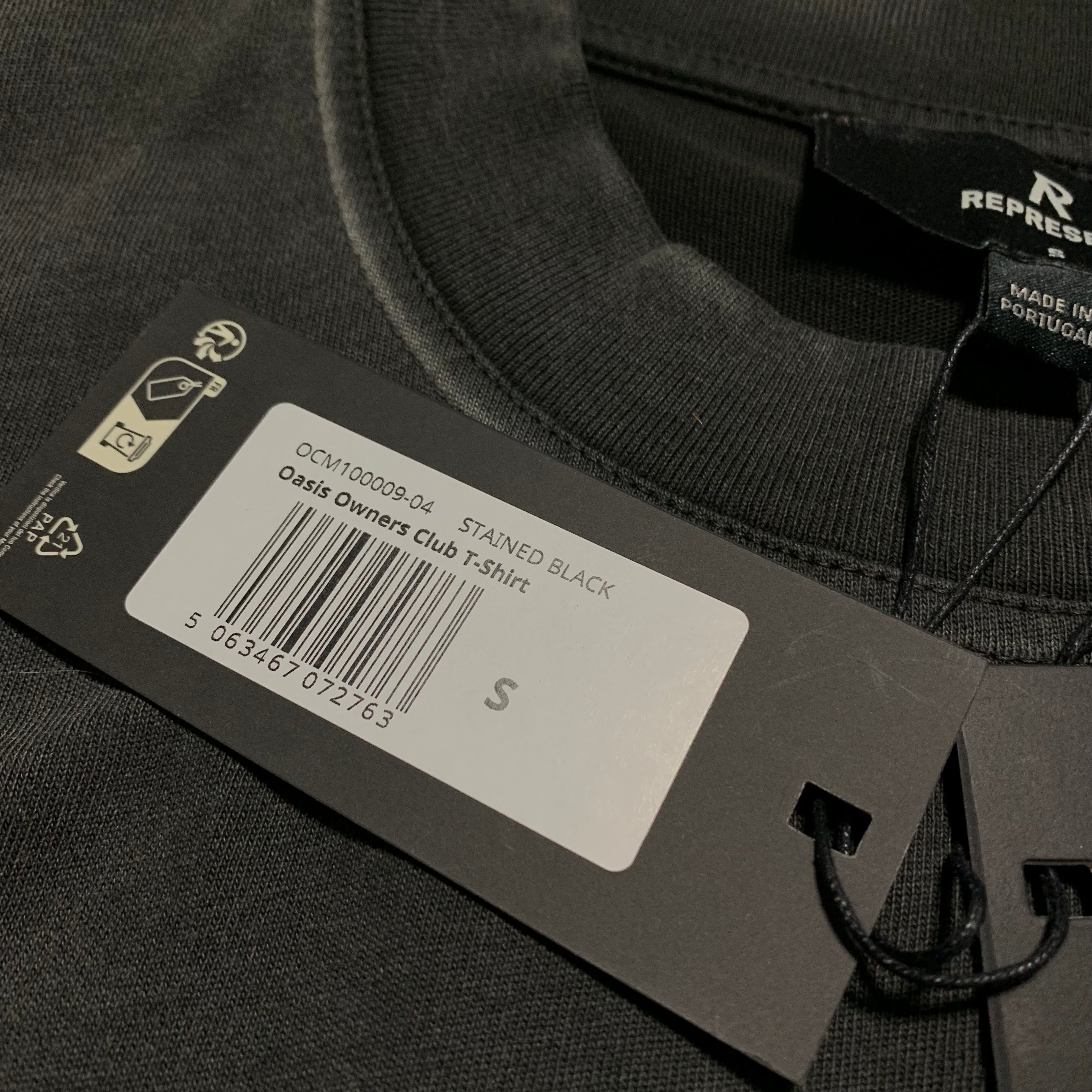 Represent Small Oasis Owners Club Stained Black Tee