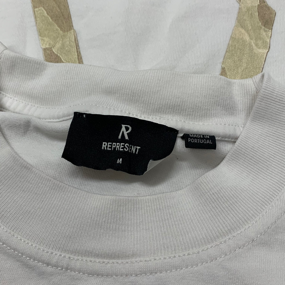 Represent Medium Tee Initial Masking Tape White T-Shirt