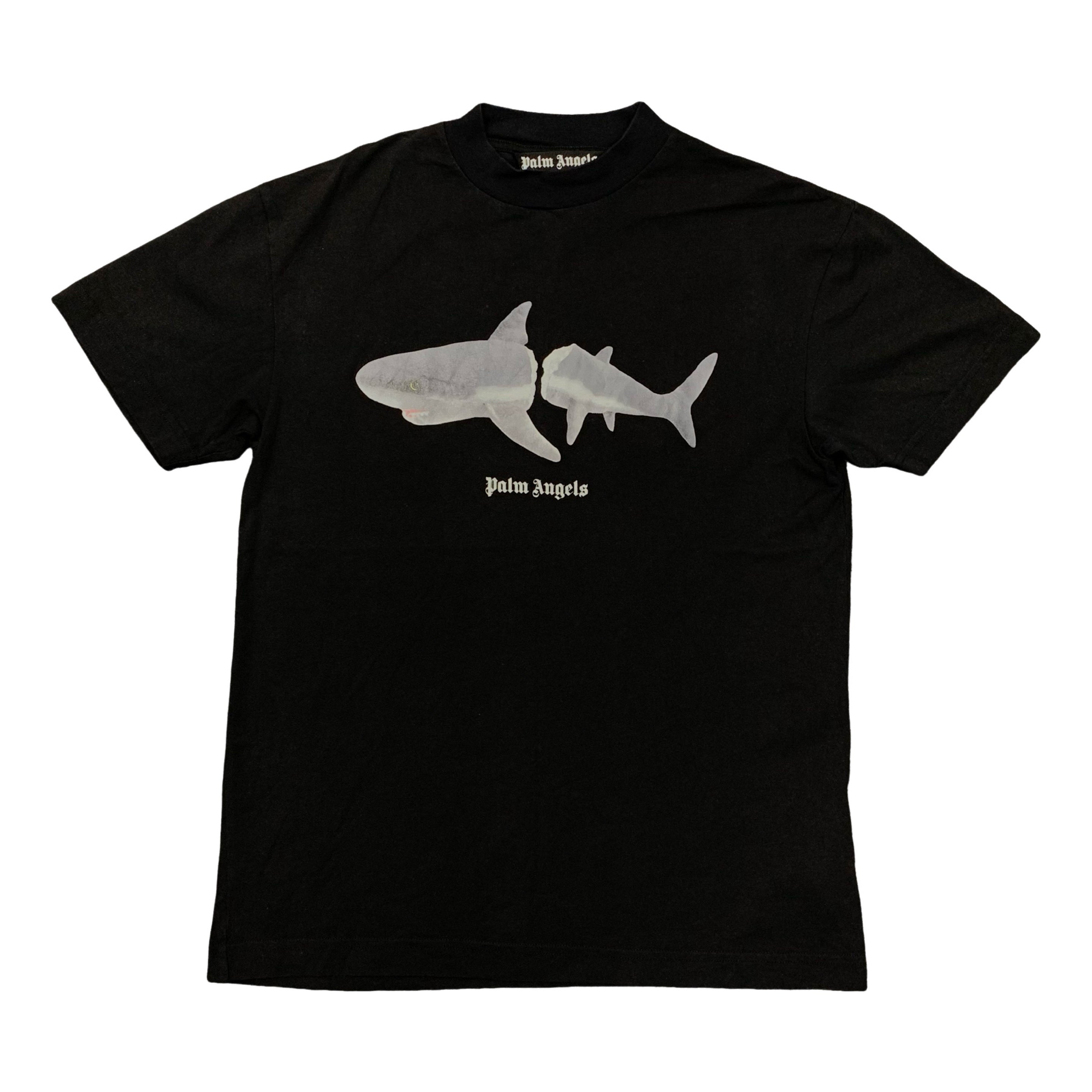 Palm Angels Small Tee Shark Graphic Black T-Shirt