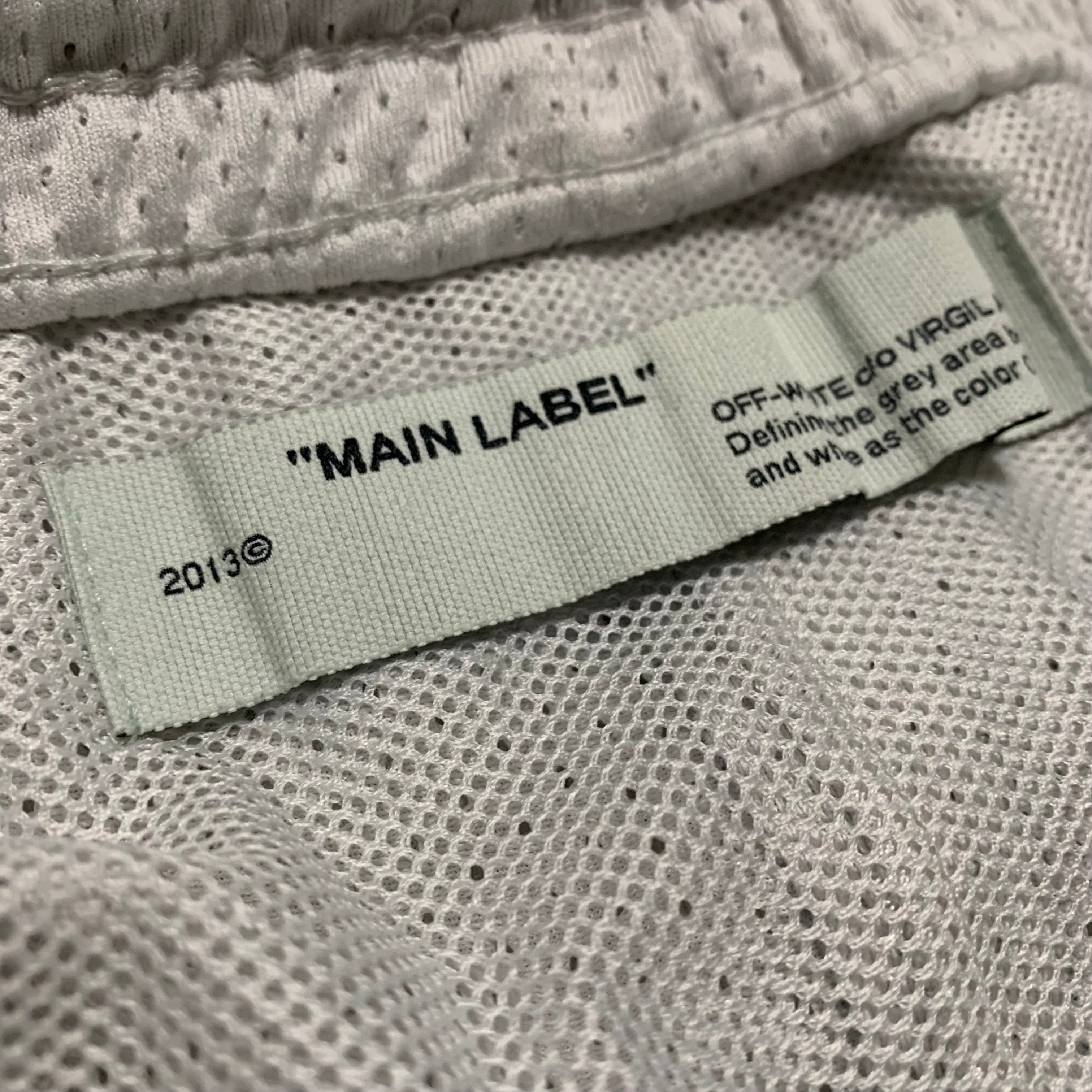 Off White Medium Shorts Airport Diag Mesh White Virgil Abloh