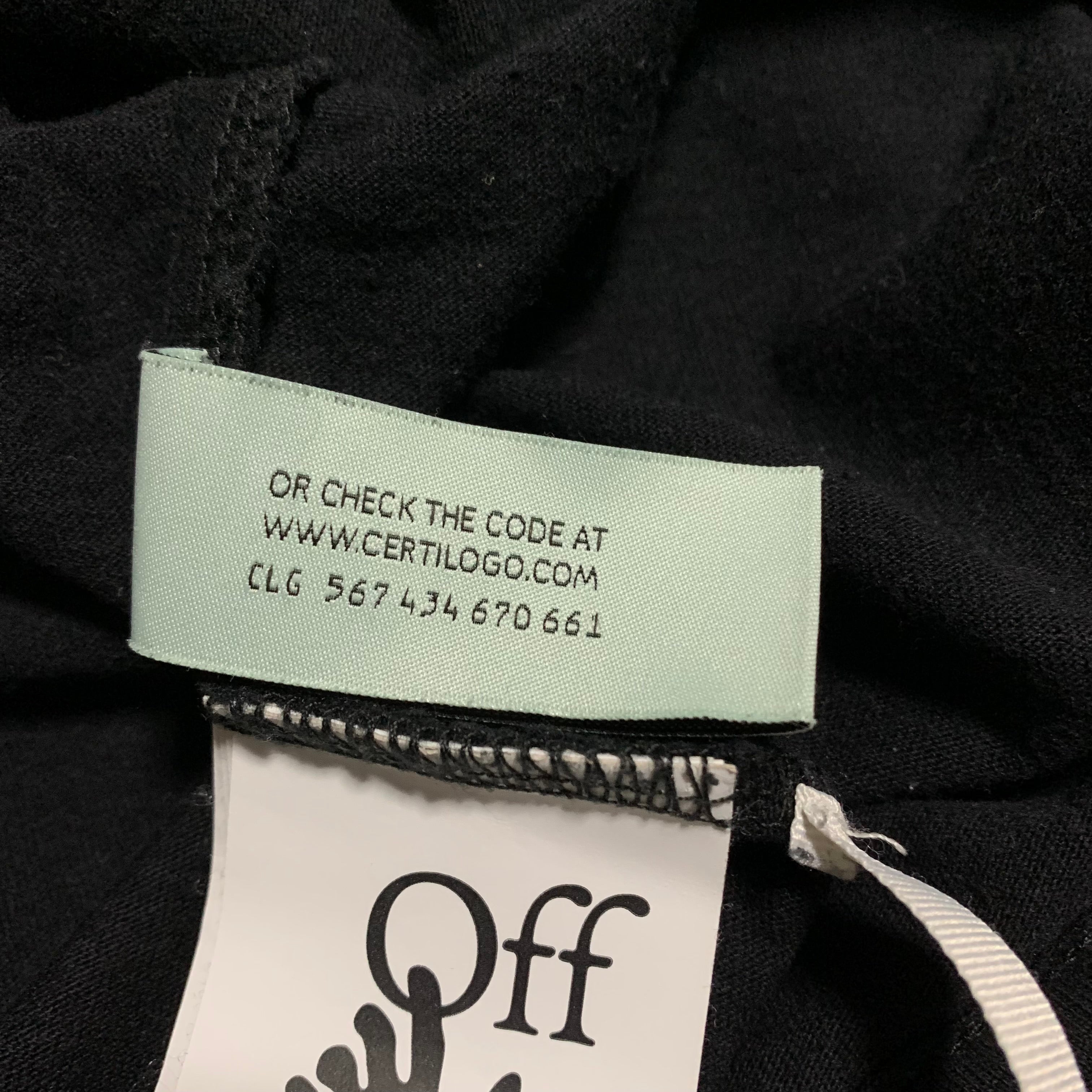 Off White Medium Caravaggio Graphic Arrows Black Tee Virgil Abloh