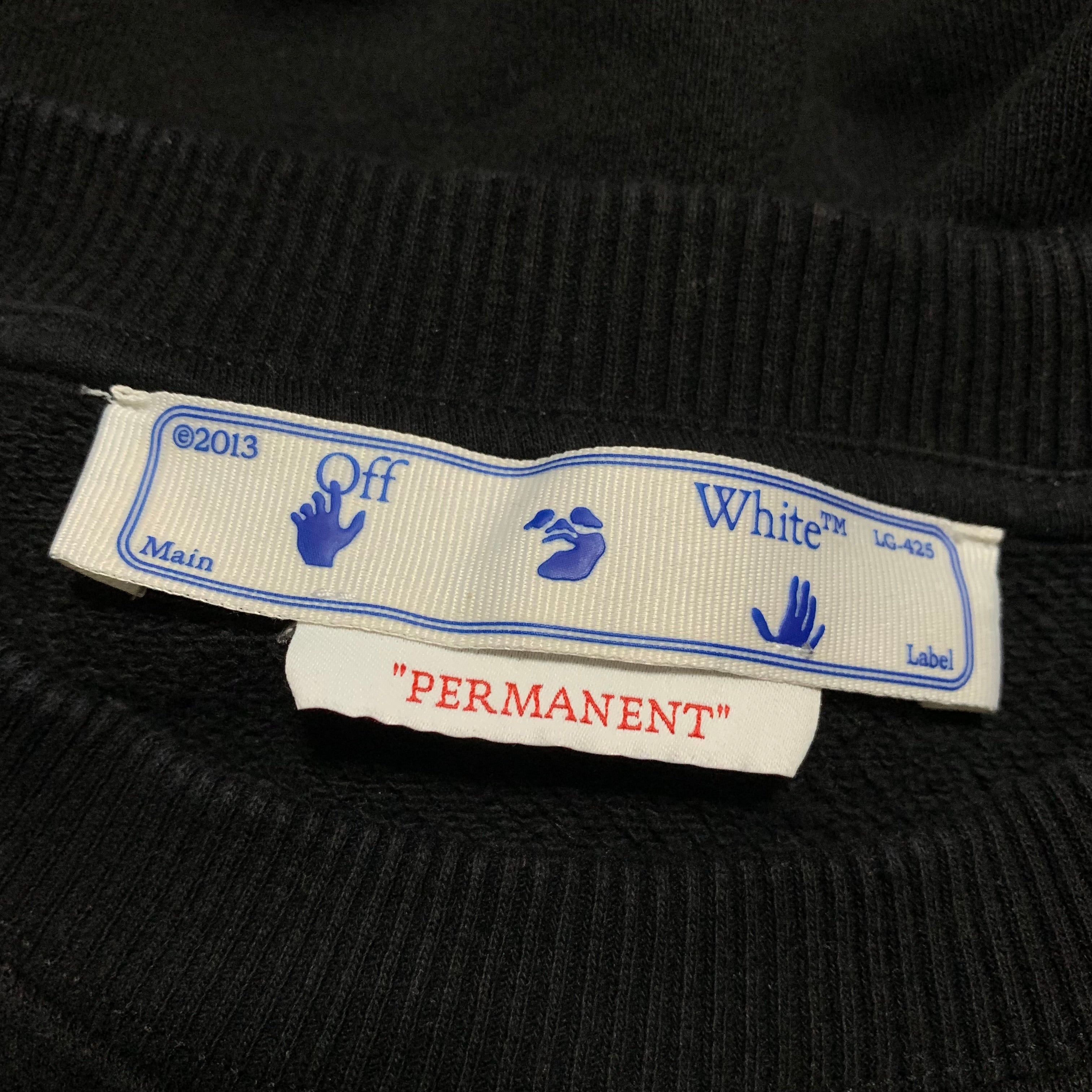 Off White XS Black Sweatshirt Crewneck Off Logo Short Vigil Abloh