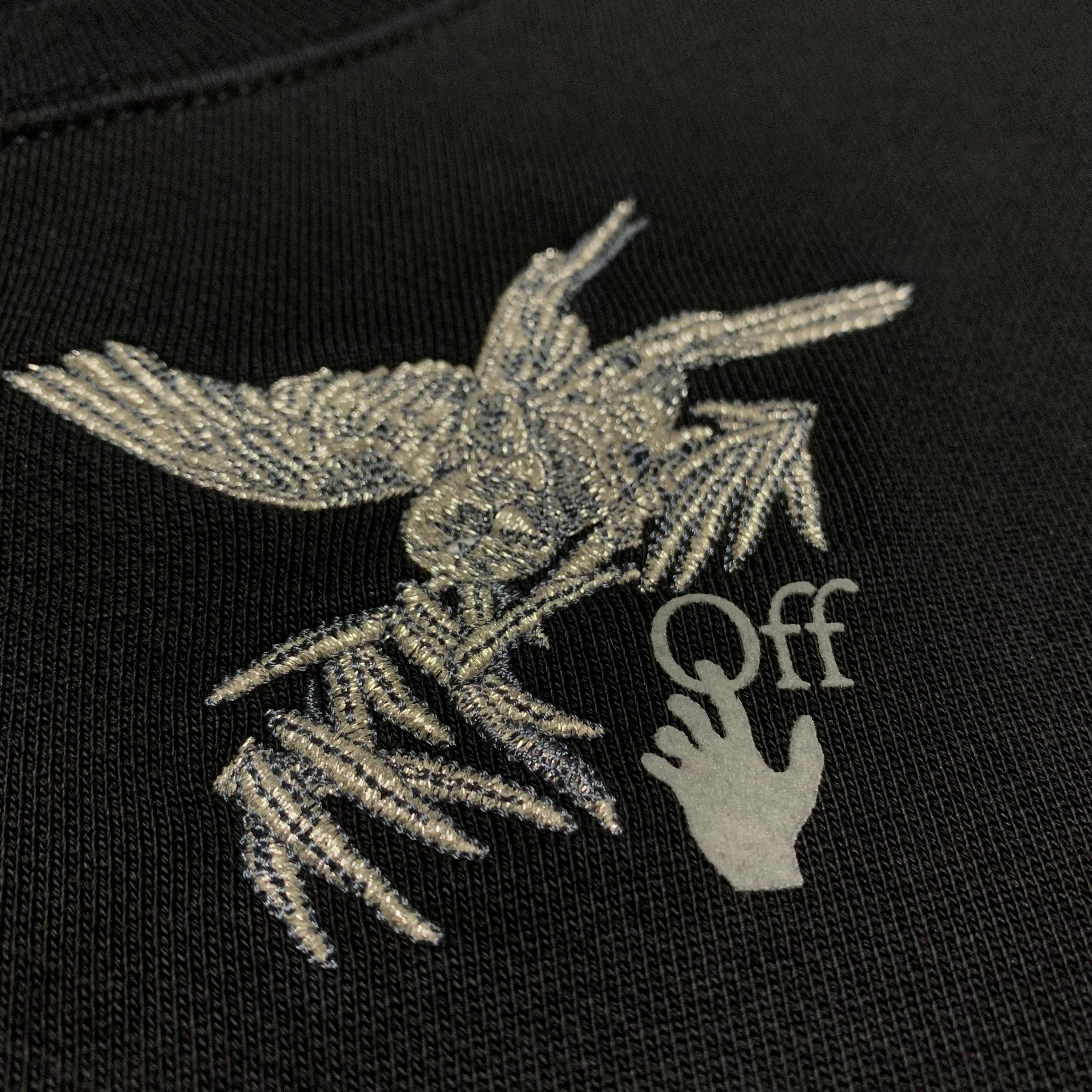 Off White XS Arrows Black Birds Black Sweatshirt Crewneck Virgil Abloh