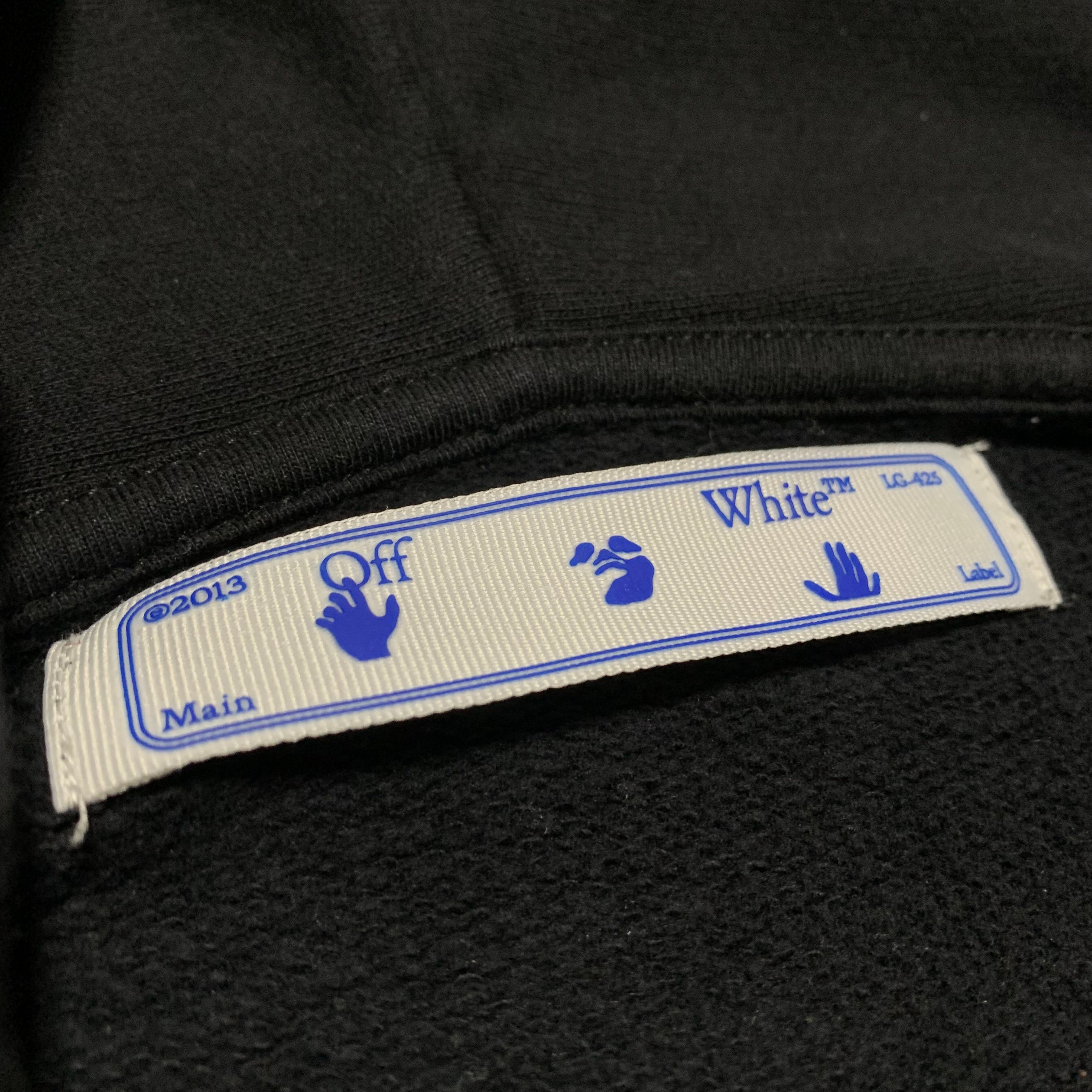 Off White Medium Thunder Logo Black Zip Hoodie Virgil Abloh