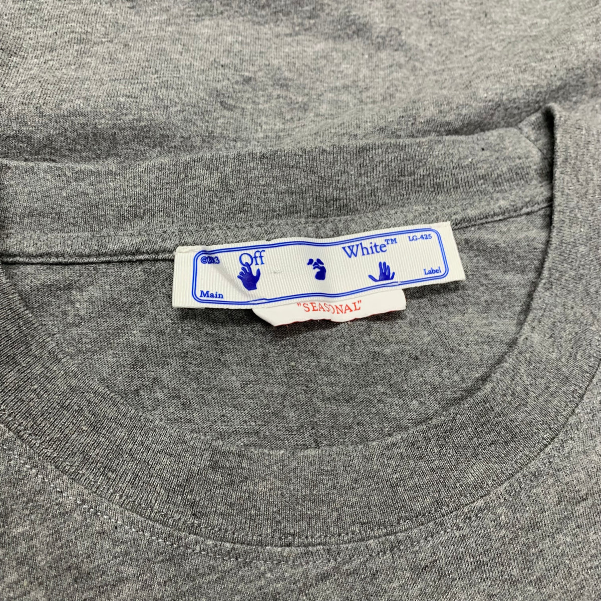Off White XL Tee Paint Script Arrows Grey T-Shirt Virgil Abloh