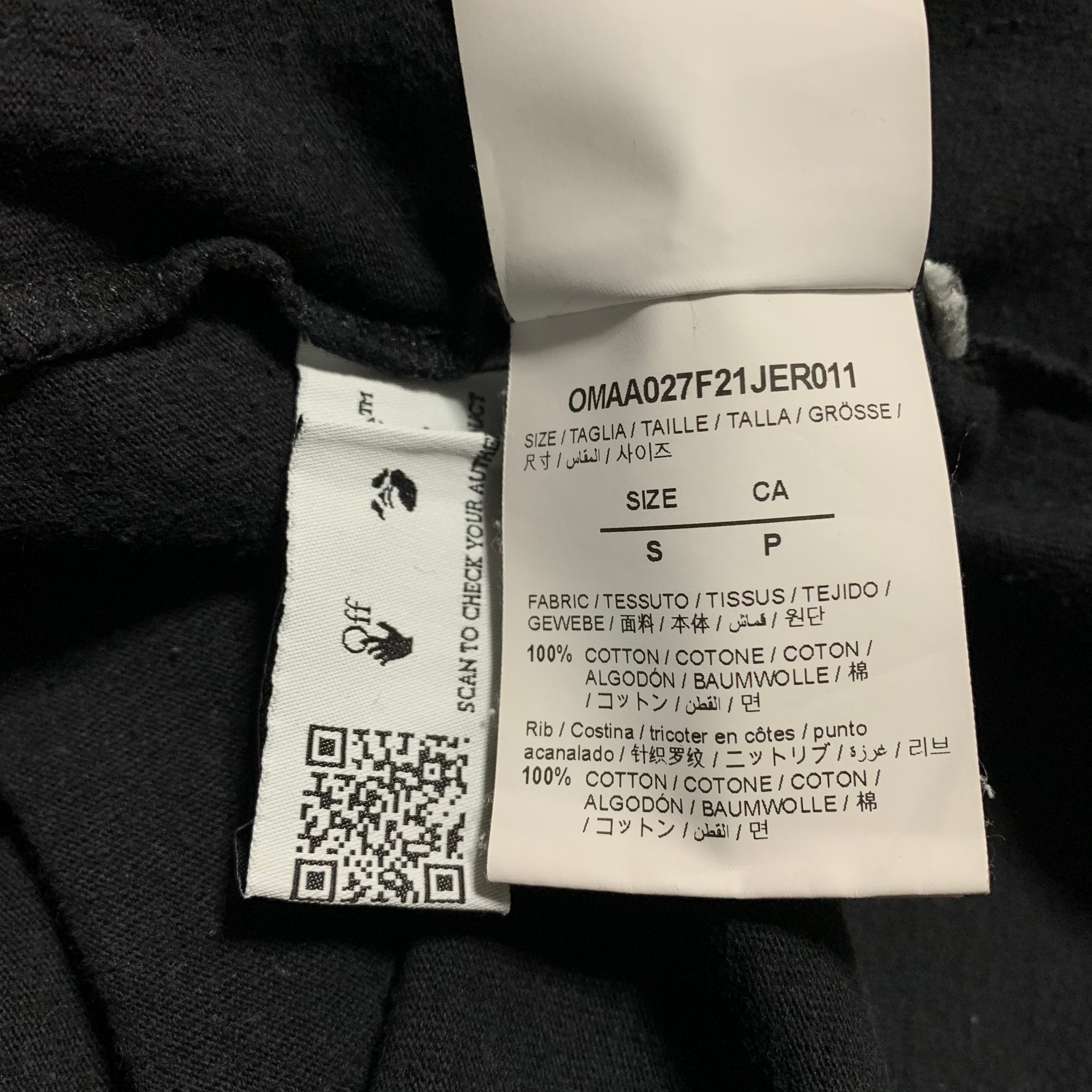 Off White Small Caravaggio Angel Black Tee Virgil Abloh