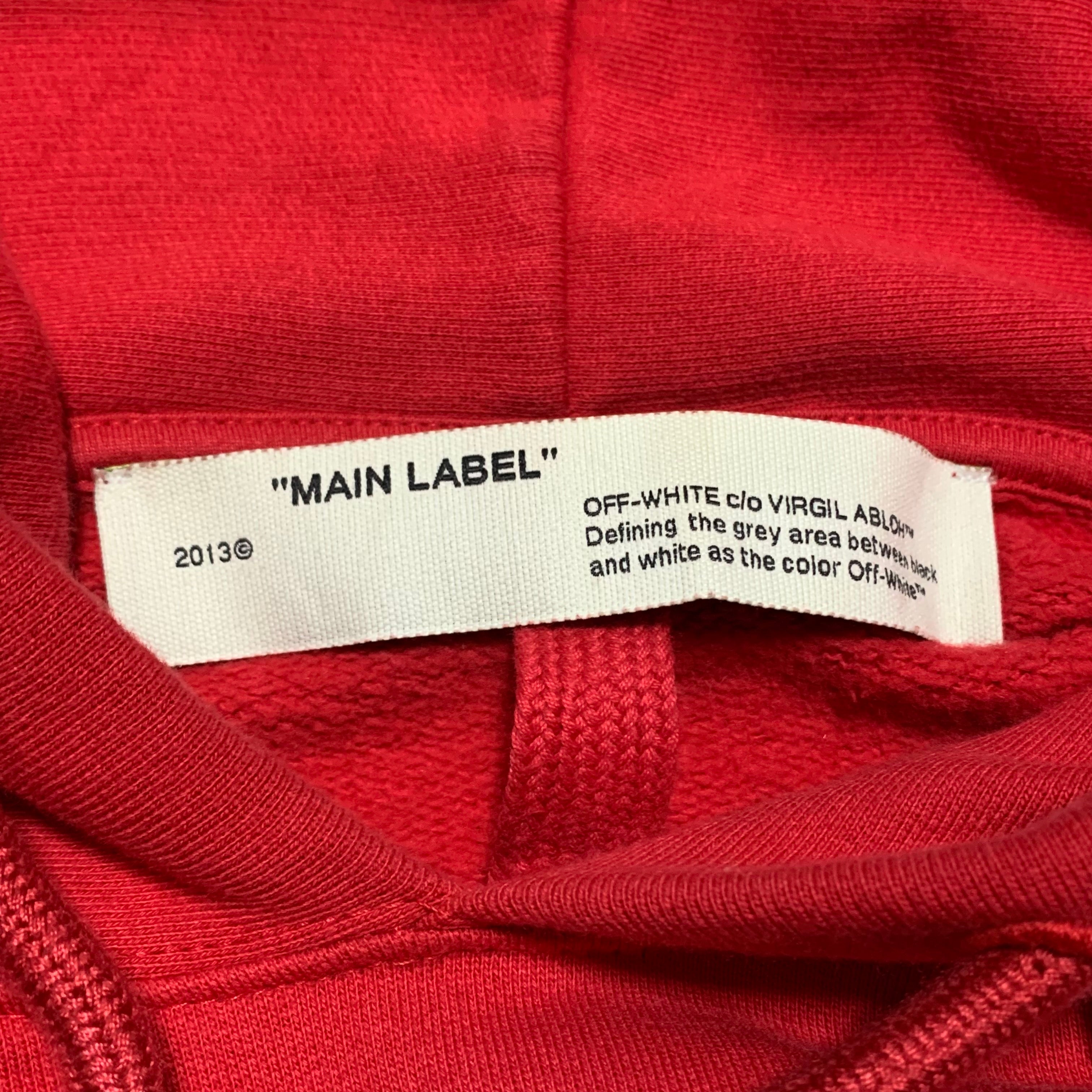 Off White Small Caravaggio Arrows Red Hoodie Virgil Abloh