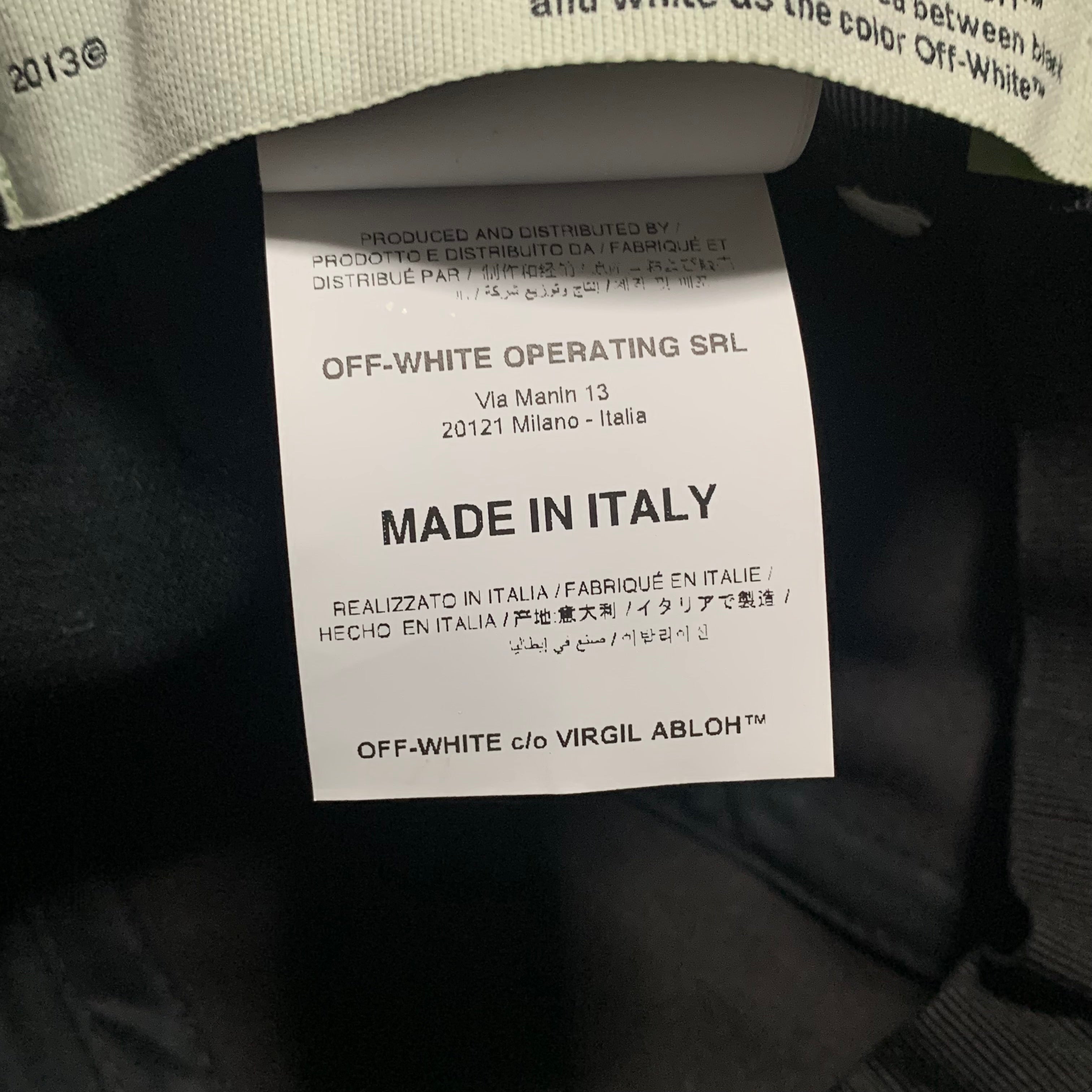 Off White Cap Diag Black Baseball Cap Hat Virgil Abloh