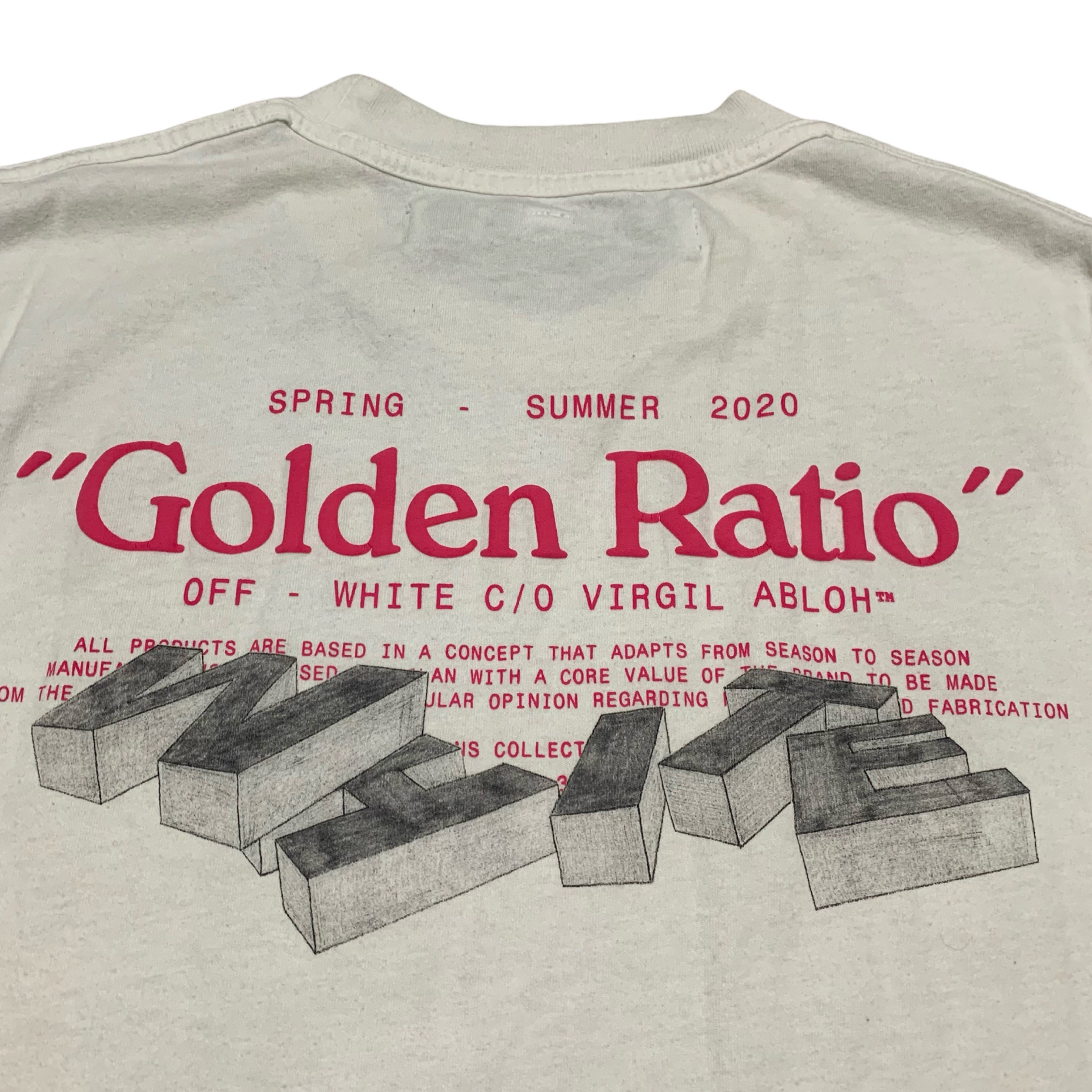 Off White Medium Golden Ratio Arrows White Tee Virgil Abloh 2020