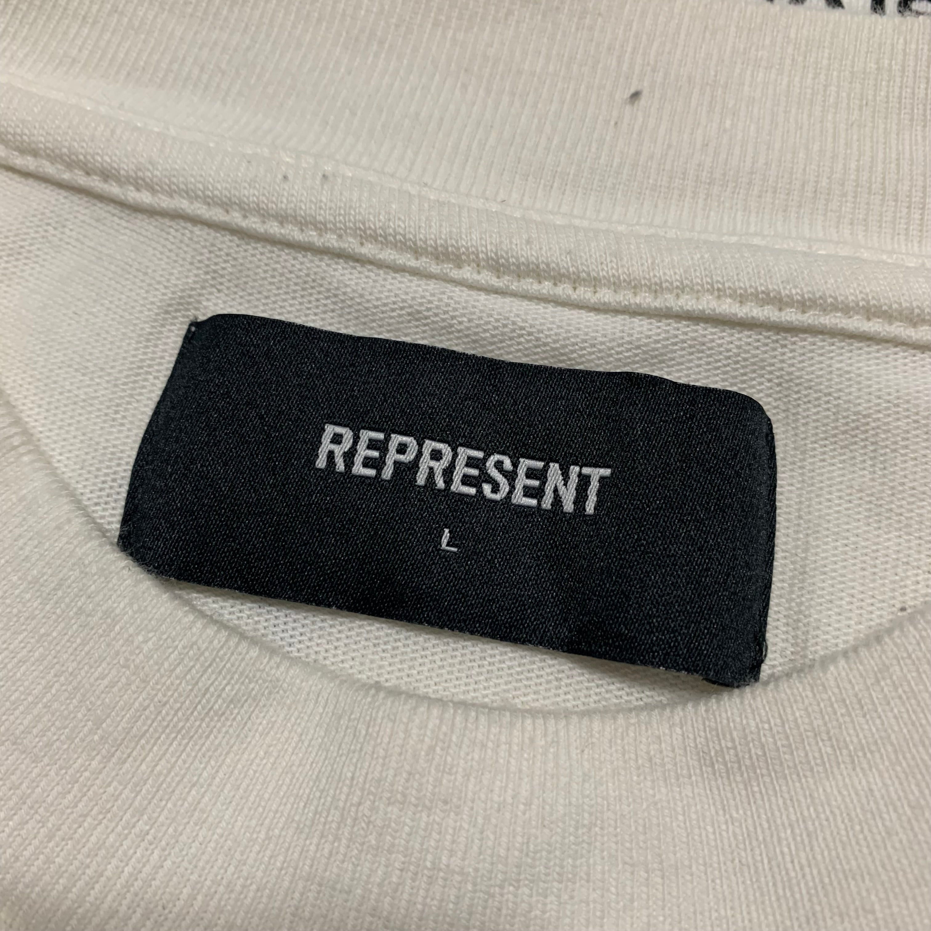 Represent Large Initial Assembly Flat White Tee