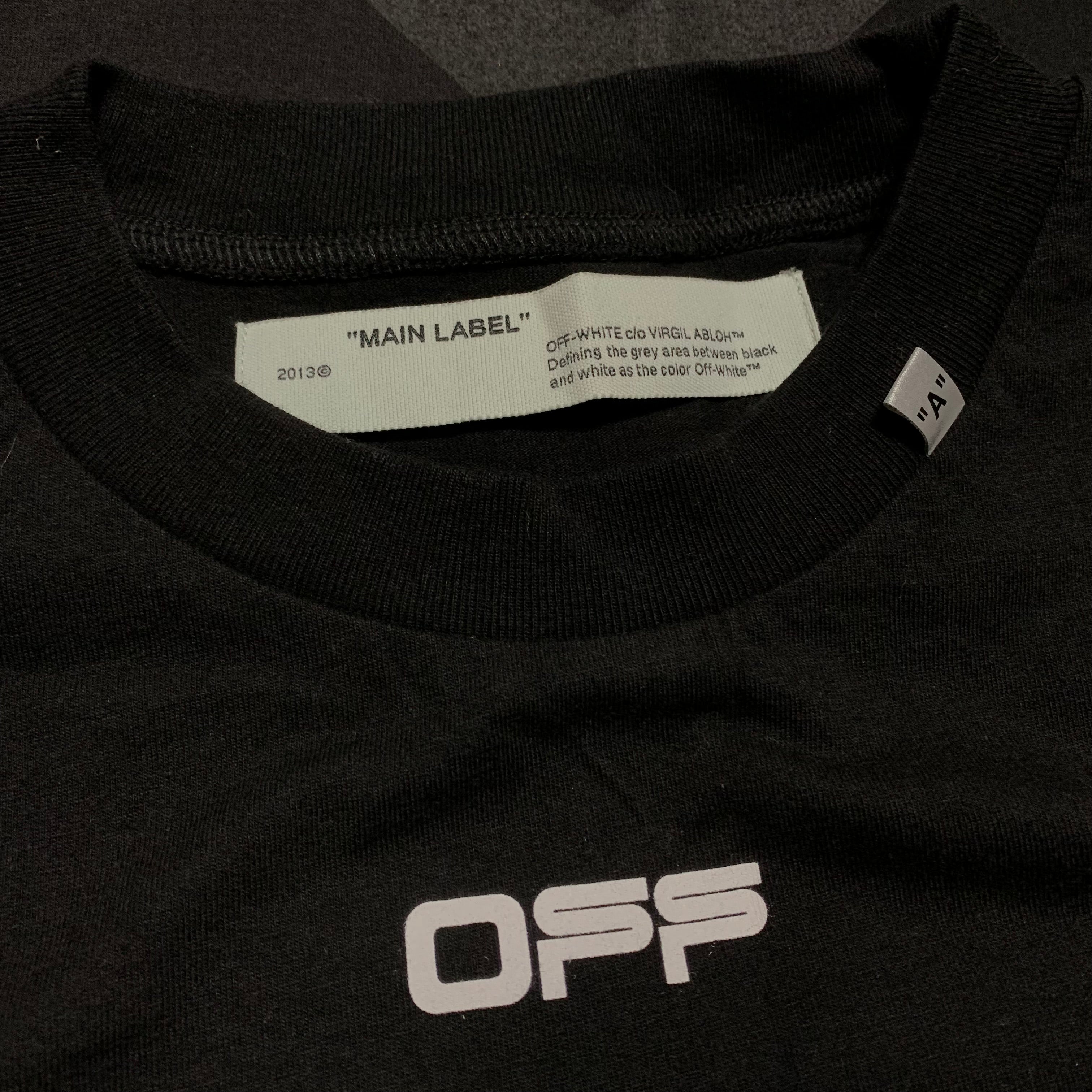 Off White XS Caravaggio Arrows Black Tee Virgil Abloh