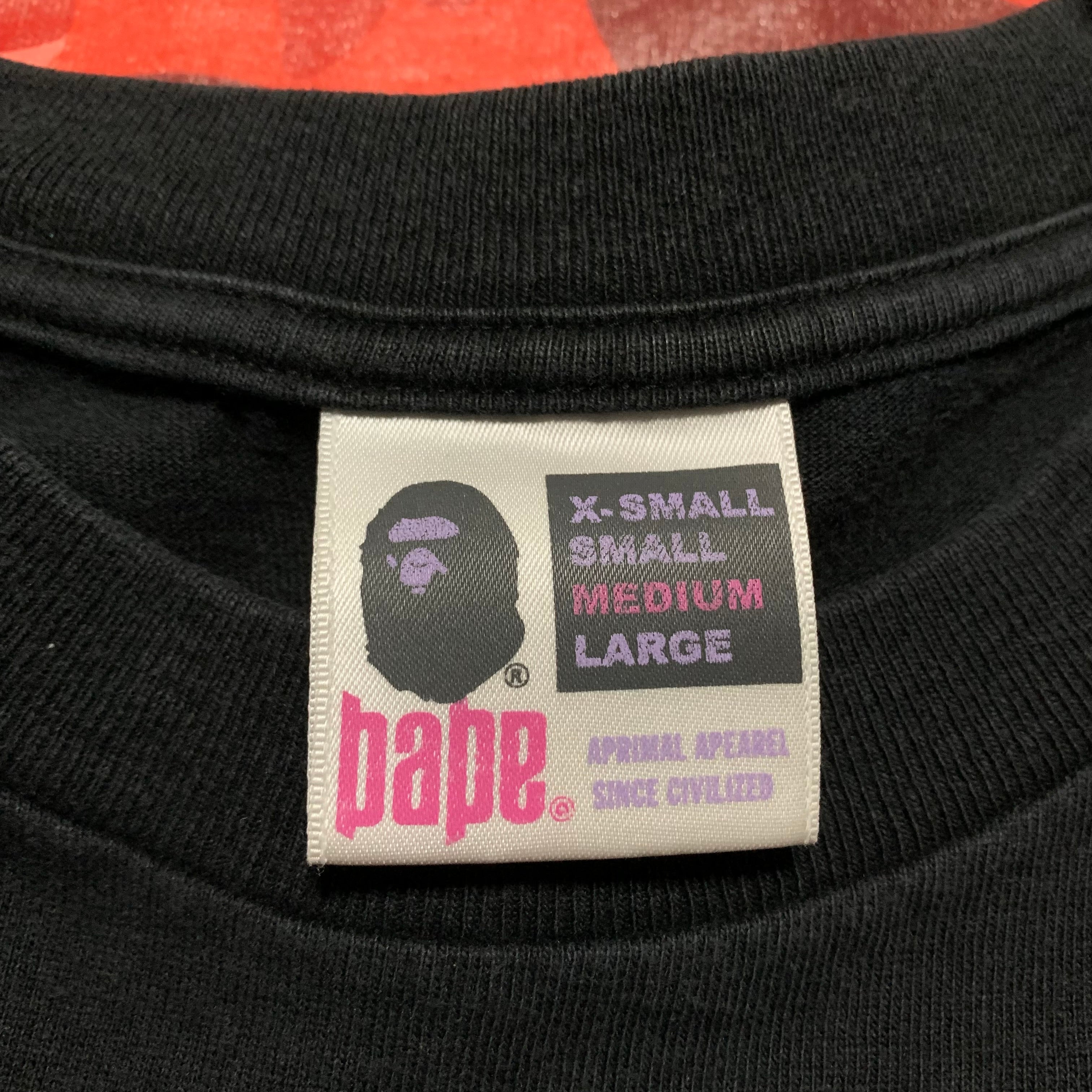 Bape Medium Big Ape Head Red Camo Black Tee A Bathing Ape Vintage