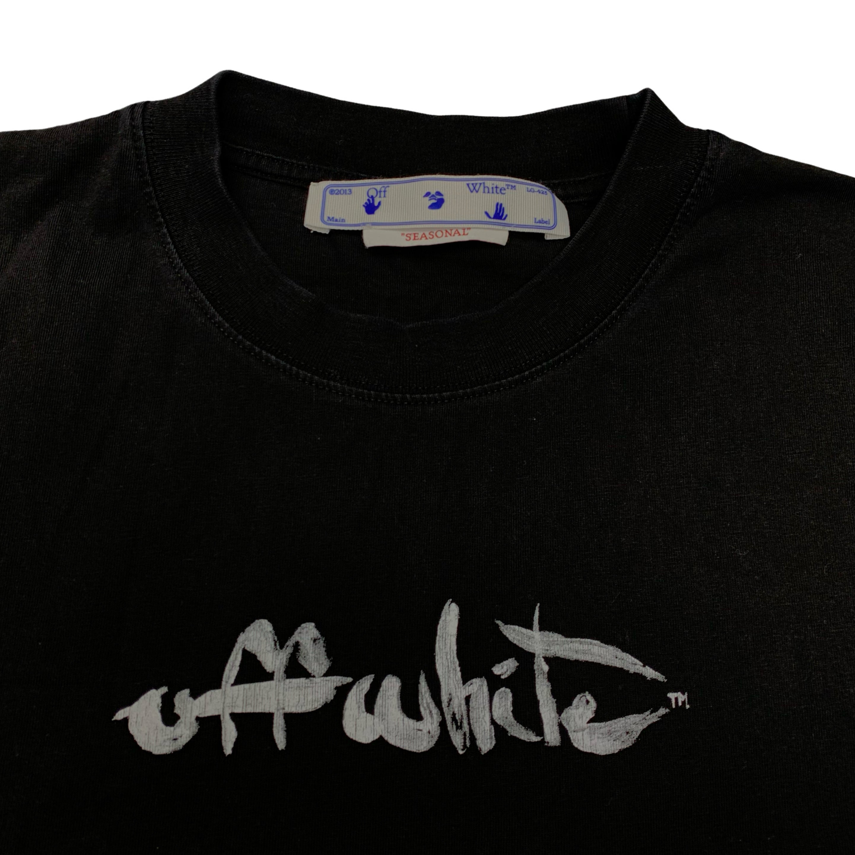 Off White Medium Tee Paint Arrows Black T-Shirt Virgil Abloh