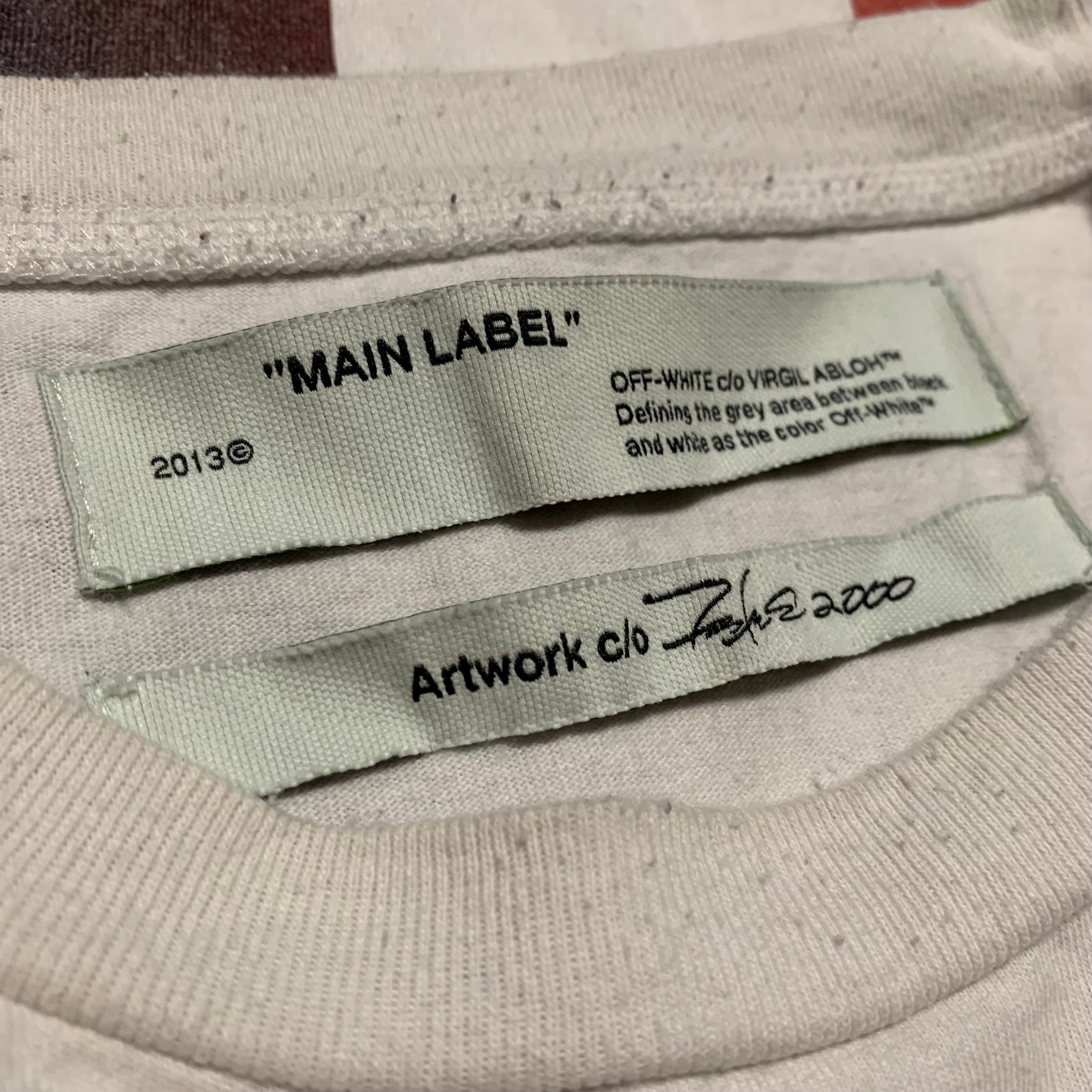Off White XL Futura Arrows White Tee Virgil Abloh