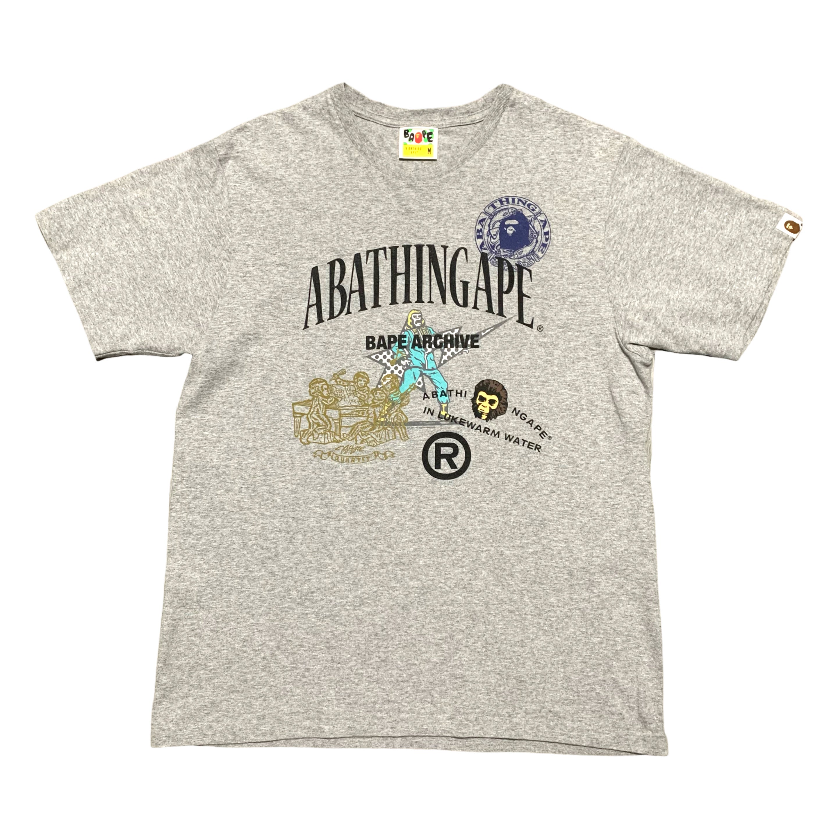 Bape Medium Archive Multi Logo Grey Tee A Bathing Ape 2022