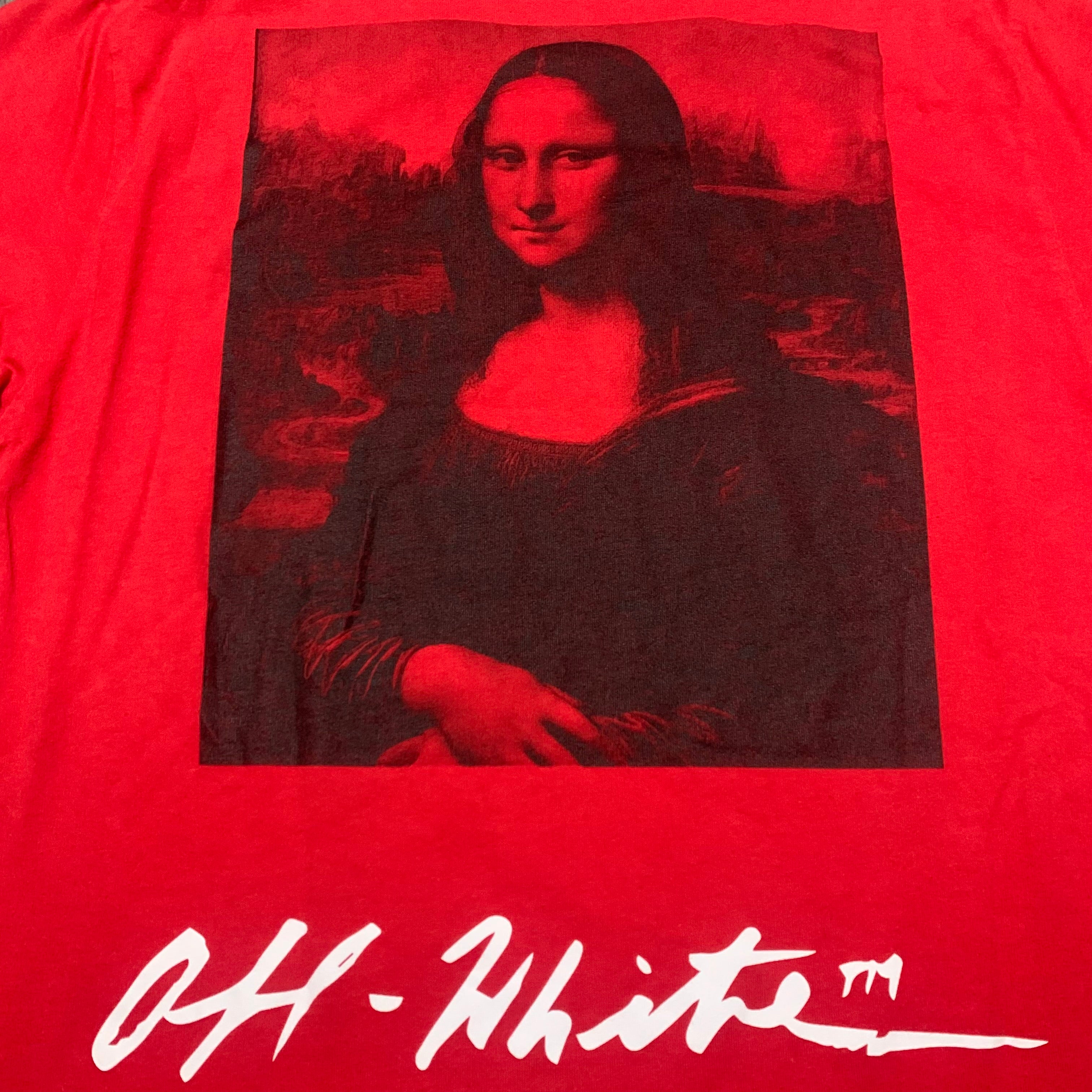 Off White Medium Mona Lisa Red Tee Virgil Abloh
