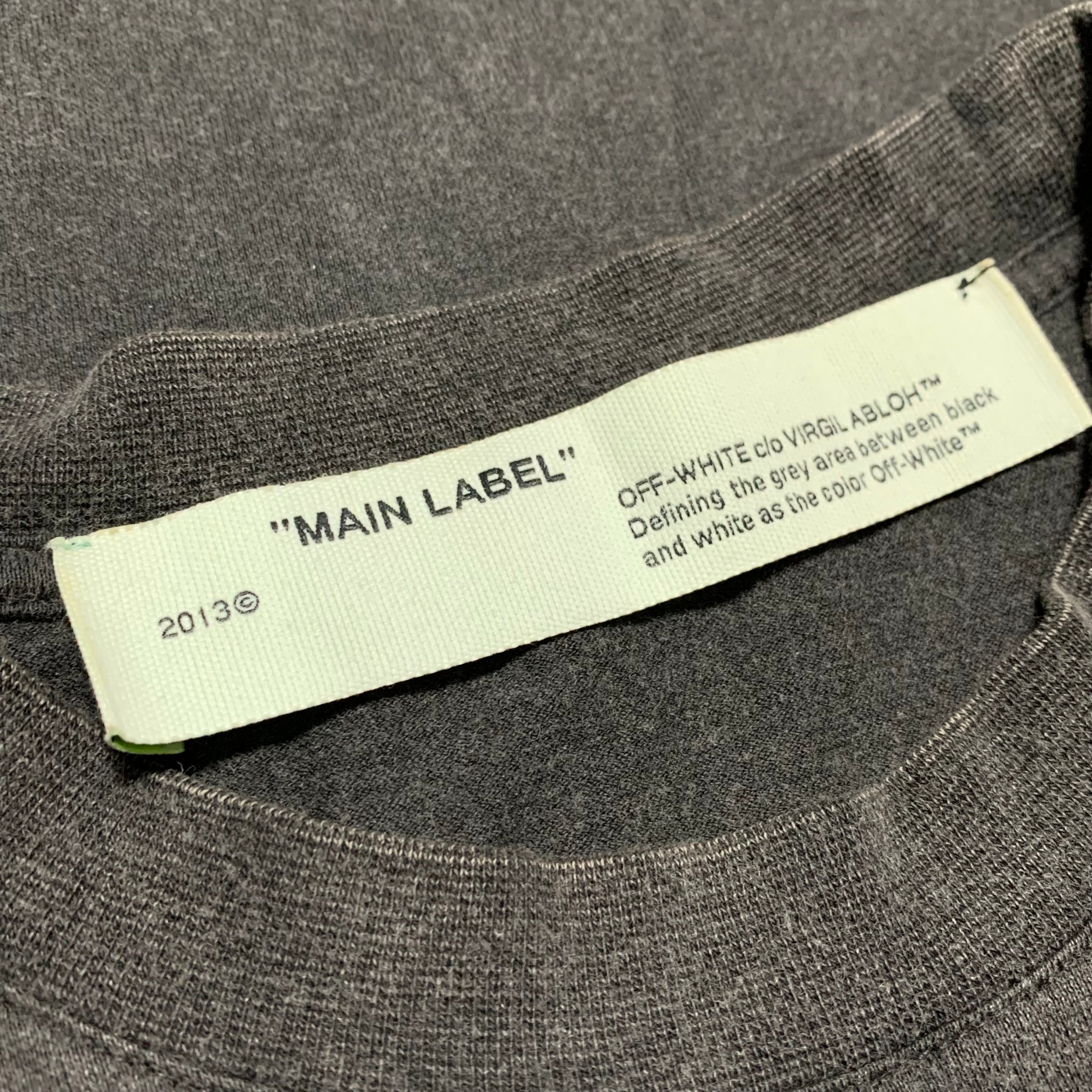 Off White Medium Olympic Ld99 Swans Washed Grey Tee Virgil Abloh